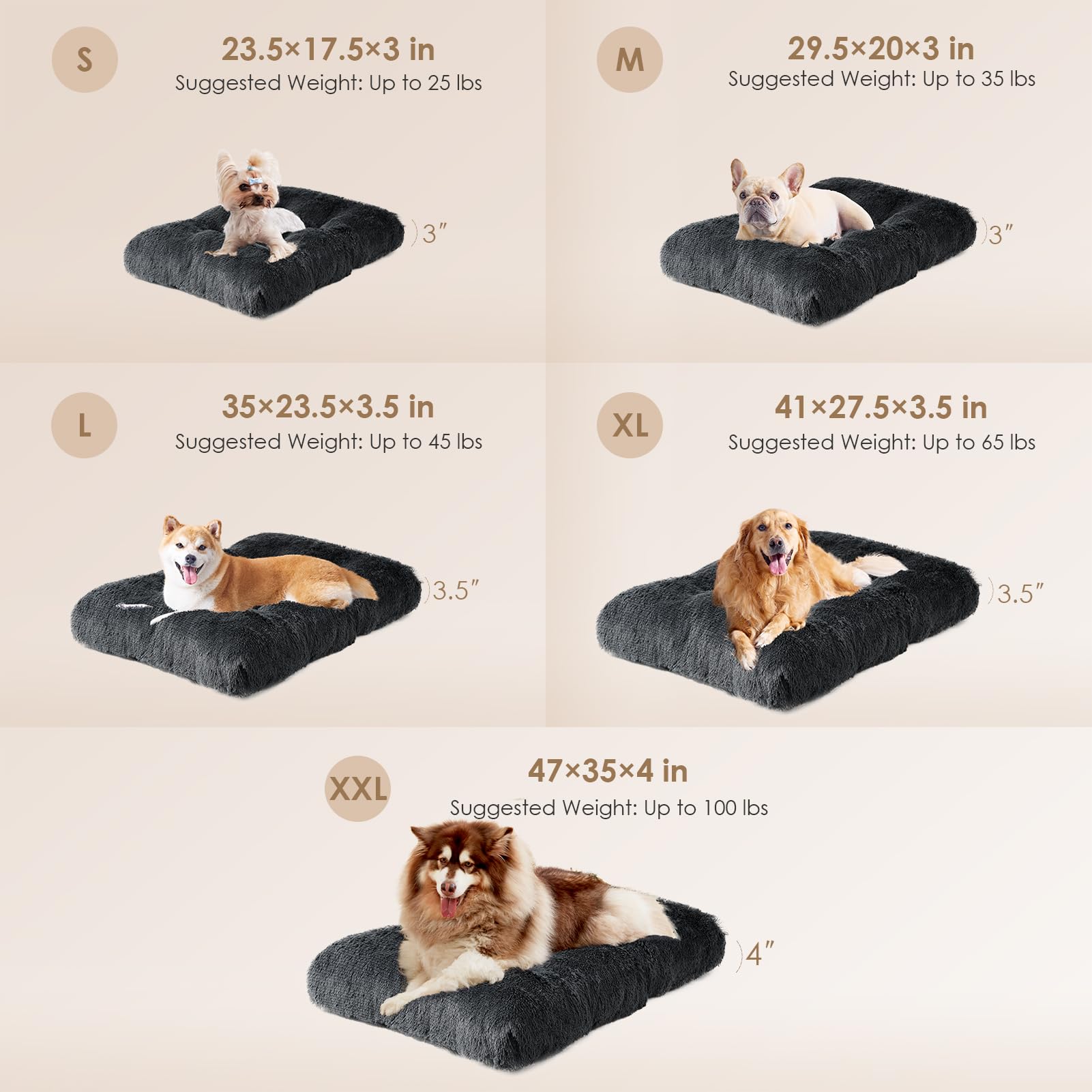 Foto 2 | Cama Tipo Jaula Para Perros Eheyciga, Mullida Y Esponjosa, De Piel Sintética Para Perros De Tamaño Xl - Venta Inte