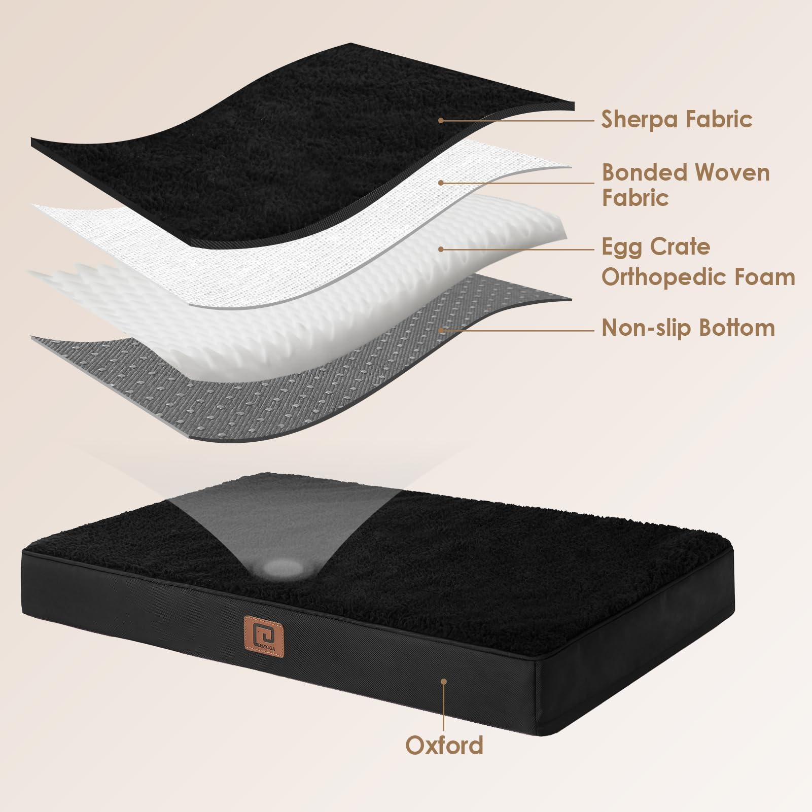 Foto 5 pulgar | Cama Ortopédica Para Perros Eheyciga Xl Para Perros Extragrandes, Color Negro - Venta Internacional.
