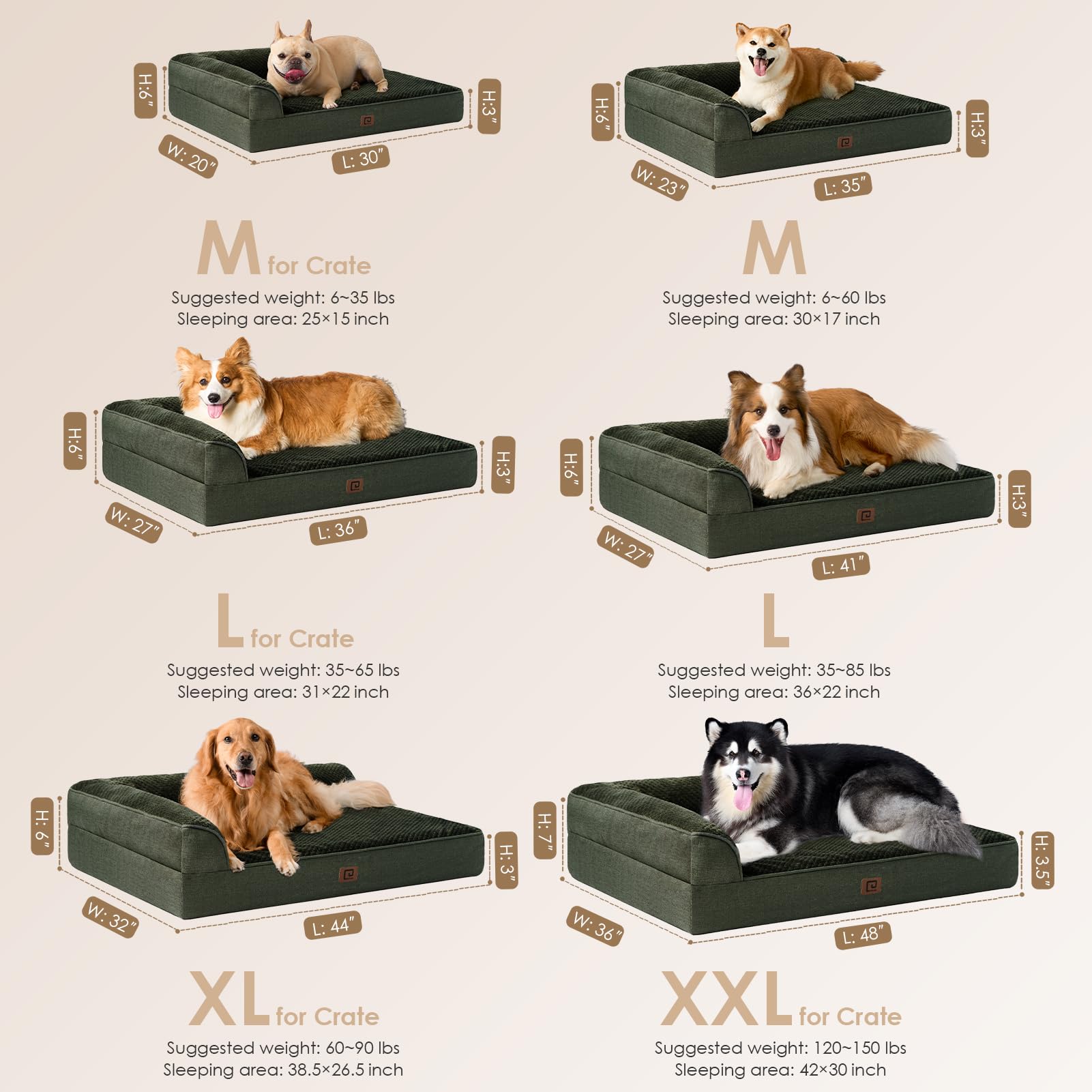 Foto 3 pulgar | Cama Para Perros Eheyciga, Ortopédica, De Espuma Viscoelástica, Grande, Impermeable - Venta Internacional.