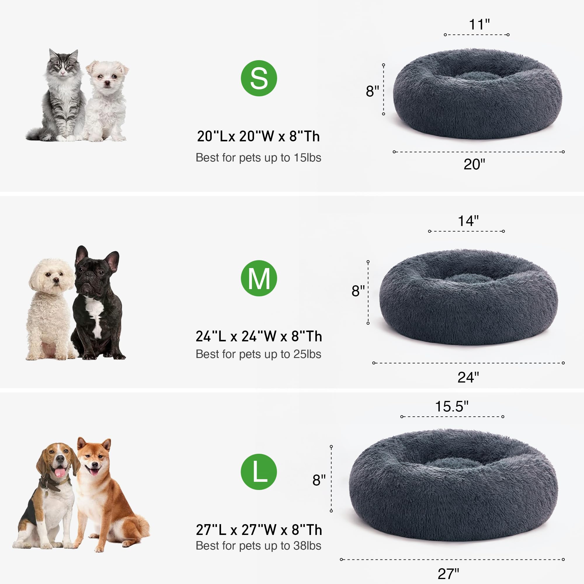 Foto 7 pulgar | Cat Bed Love's Cabin, Esponjosa, Gris Azulado, 20 Pulgadas, Para Gatos De Interior - Venta Internacional.
