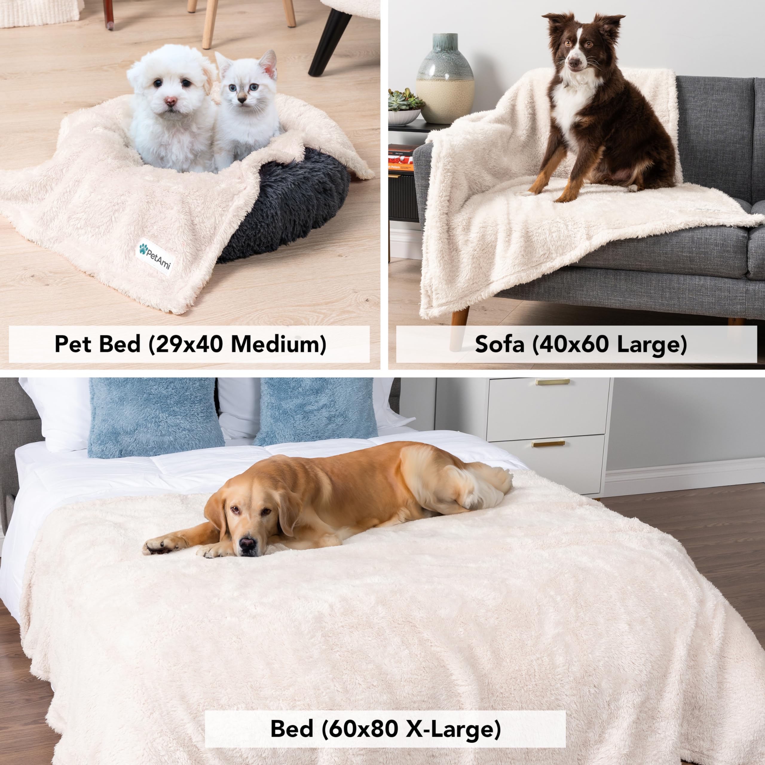 Foto 6 pulgar | Manta Para Perros Petami Fluffy, Suave Forro Polar Sherpa De Color Beige, 24 X 32 Pulgadas - Venta Internacional.