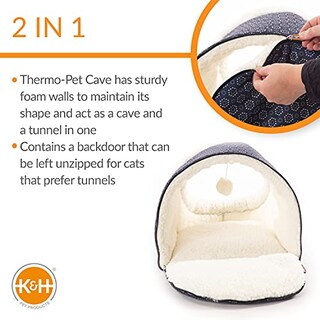 Foto 3 | Cama Para Gatos K&h Pet Products Thermo-pet Cave Heated Navy - Venta Internacional.