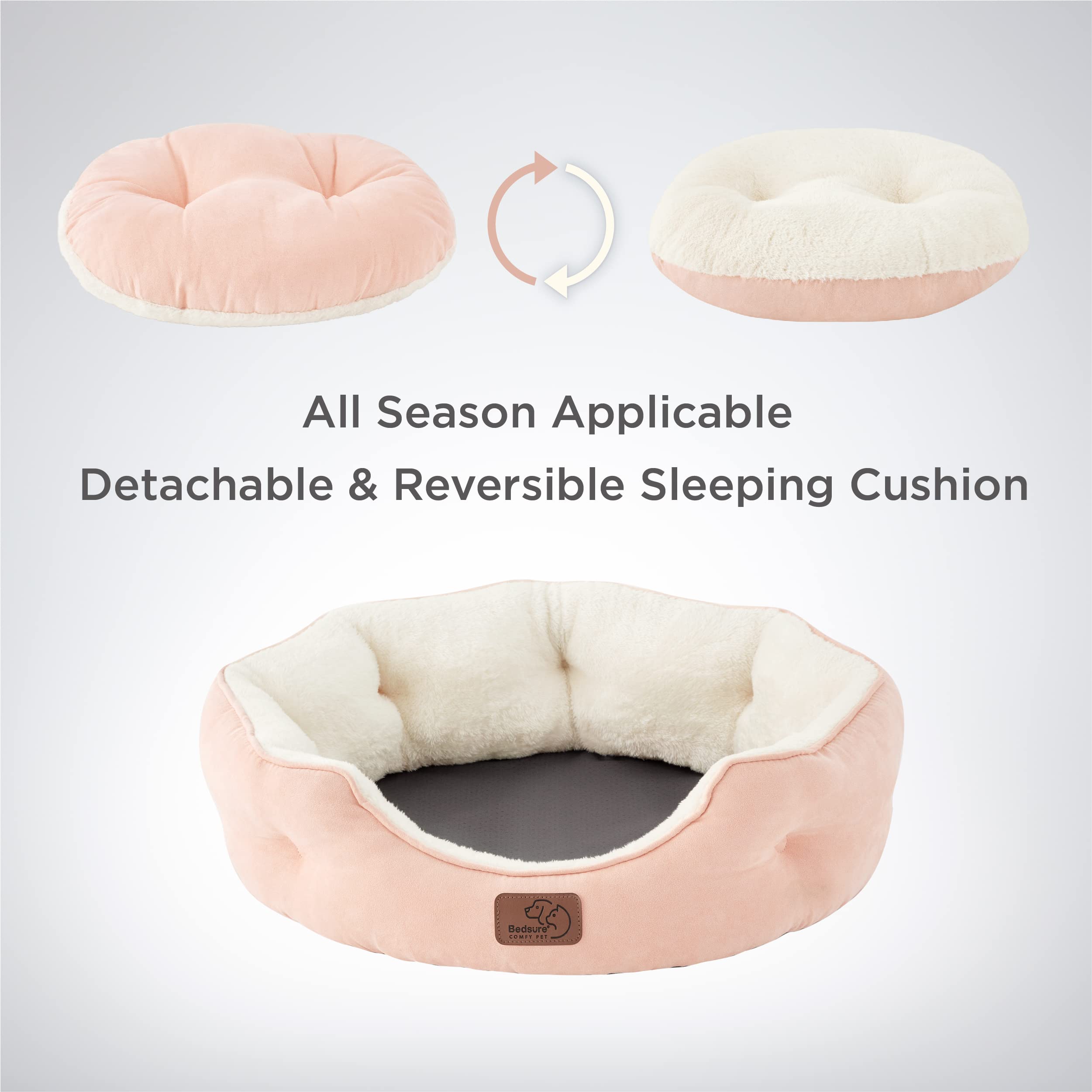 Foto 5 | Cama Para Mascotas Para Perros Y Gatos Pequeños, Lavable, 50 Cm, Rosa - Venta Internacional.
