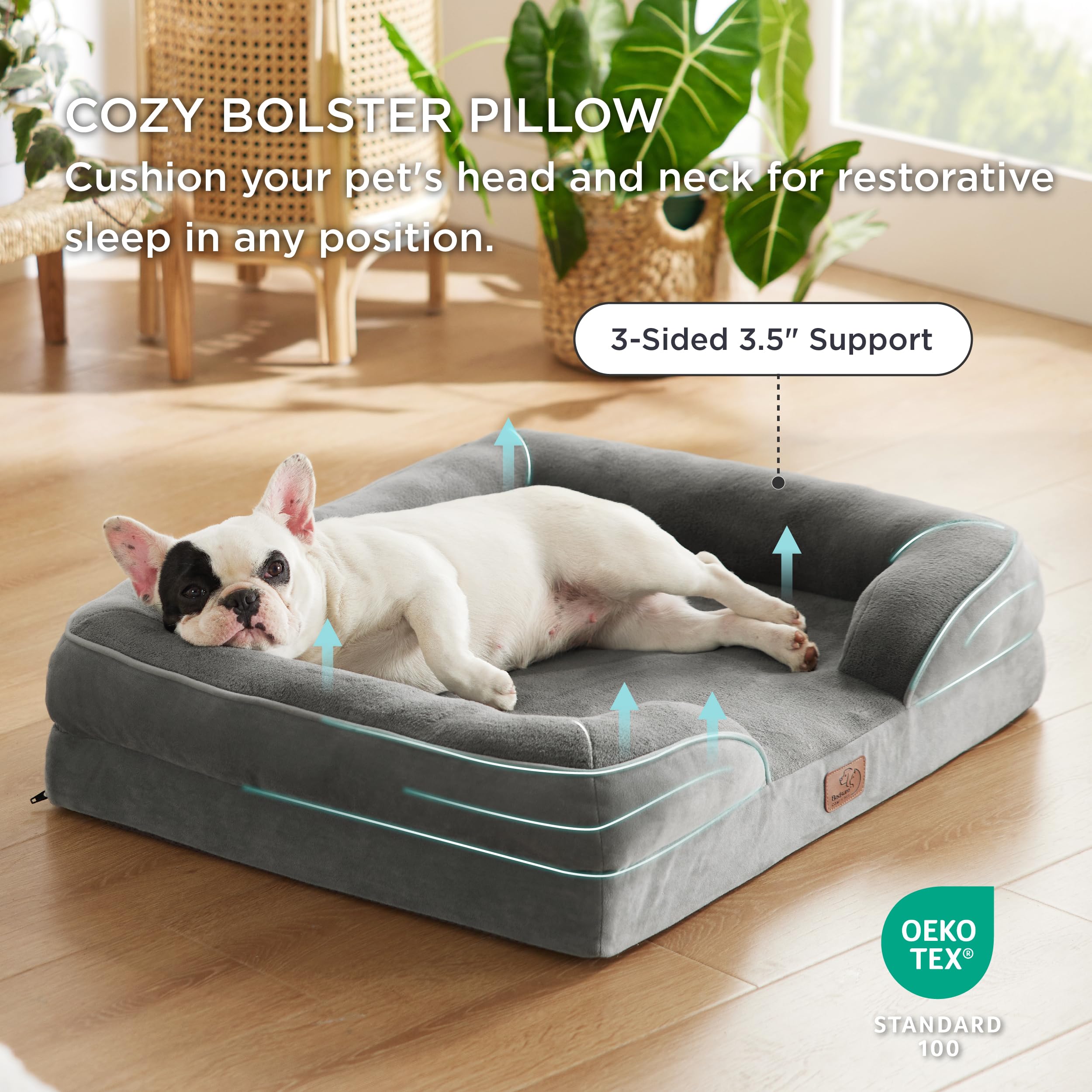 Foto 3 | Cama Ortopédica Para Perros, Impermeable, Para Perros Medianos, Color Gris - Venta Internacional.