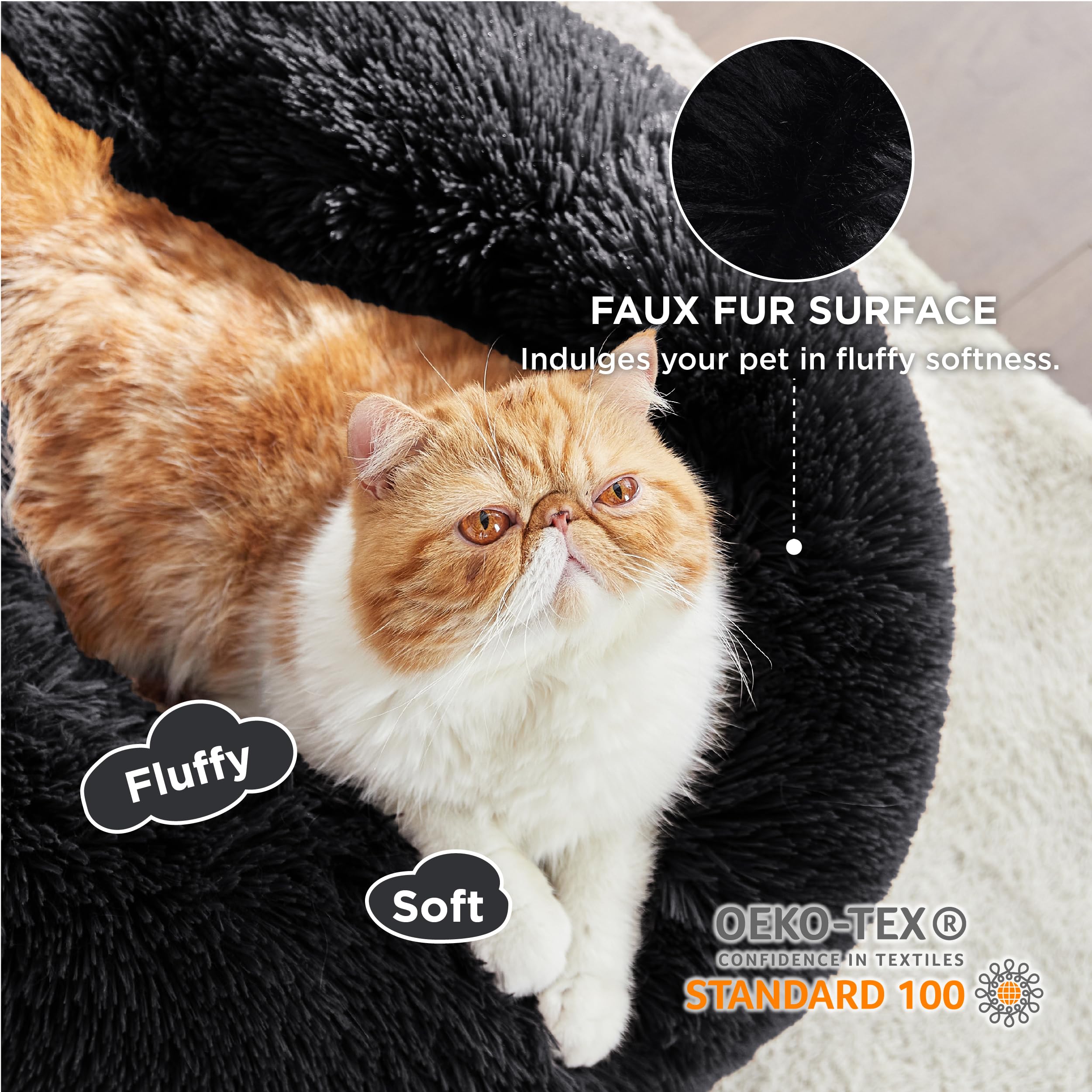 Foto 3 pulgar | Cama Calmante Para Mascotas Para Gatos De Interior, Pequeña, Negra, 15 Libras - Venta Internacional.
