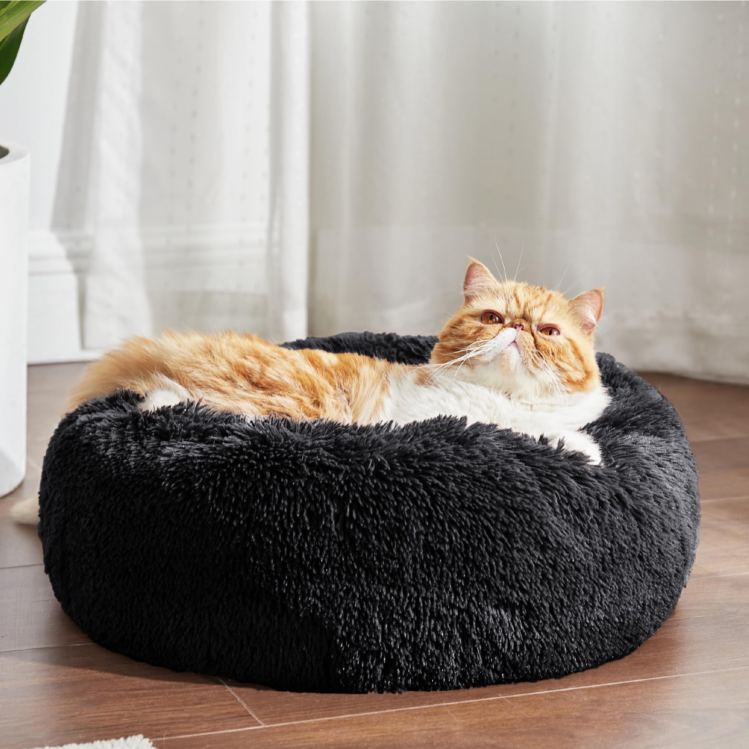 Foto 5 pulgar | Cama Calmante Para Mascotas Para Gatos De Interior, Pequeña, Negra, 15 Libras - Venta Internacional.