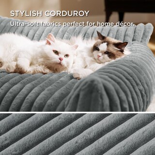 Foto 4 | Sofá Para Mascotas, Bonito Sofá Con Forma De Gato, Forro Polar De Pana, Gris - Venta Internacional.