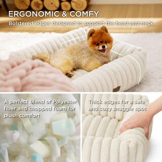 Foto 2 | Cama Para Perro, Bonita, Lavable, Con Forro Polar De Pana Peluda, Color Crema - Venta Internacional.