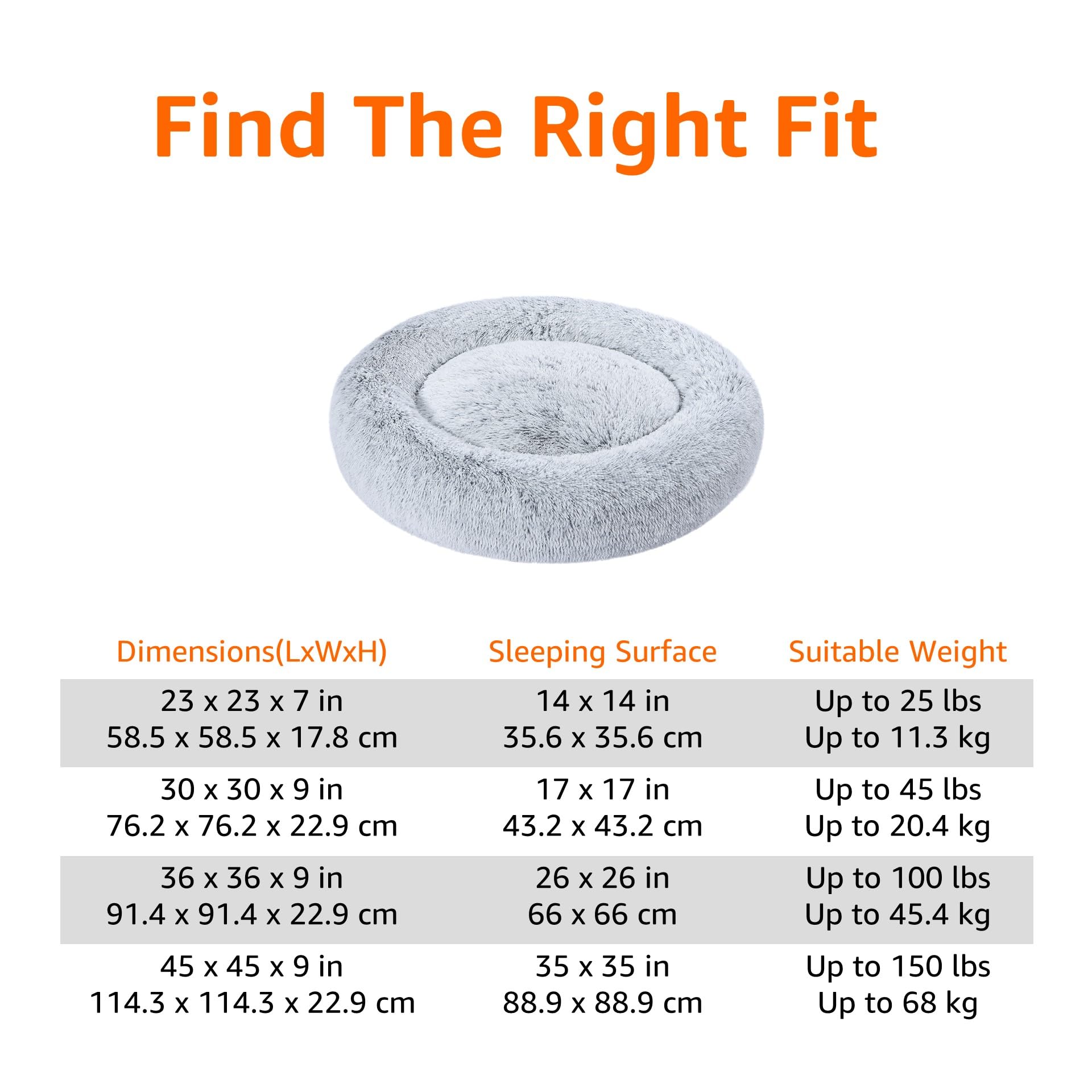 Foto 4 pulgar | Cama Para Mascotas Amazon Basics Donut De Piel Sintética Para Perro, Color Gris, 58 X 58 Cm - Venta Internacional.