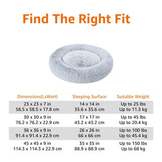 Foto 3 | Cama Para Mascotas Amazon Basics Donut De Piel Sintética Para Perro, Color Gris, 58 X 58 Cm - Venta Internacional.