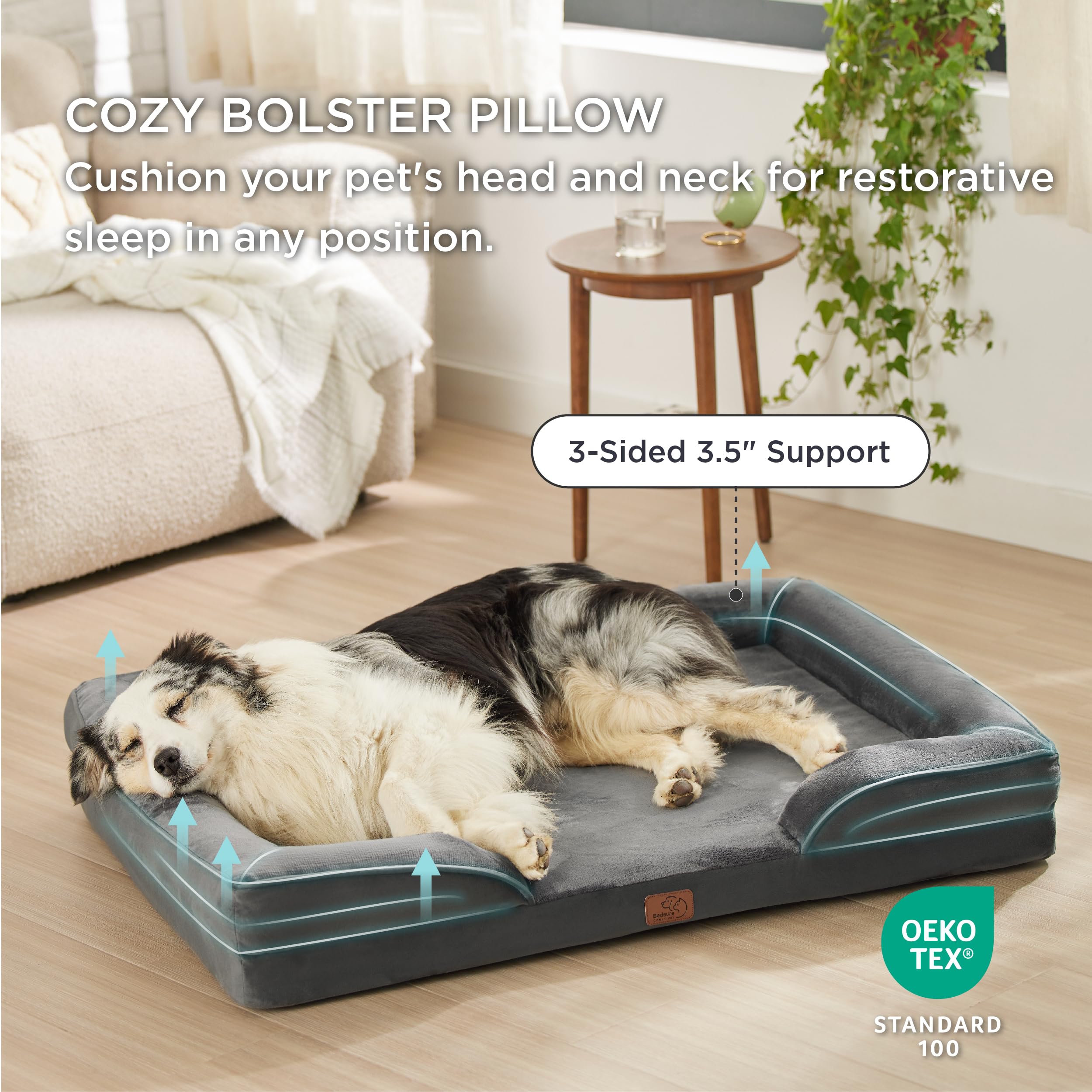 Foto 5 pulgar | Cama Para Perros Bedsure Orthopedic Xl Para Perros Extragrandes, Color Gris Oscuro - Venta Internacional.