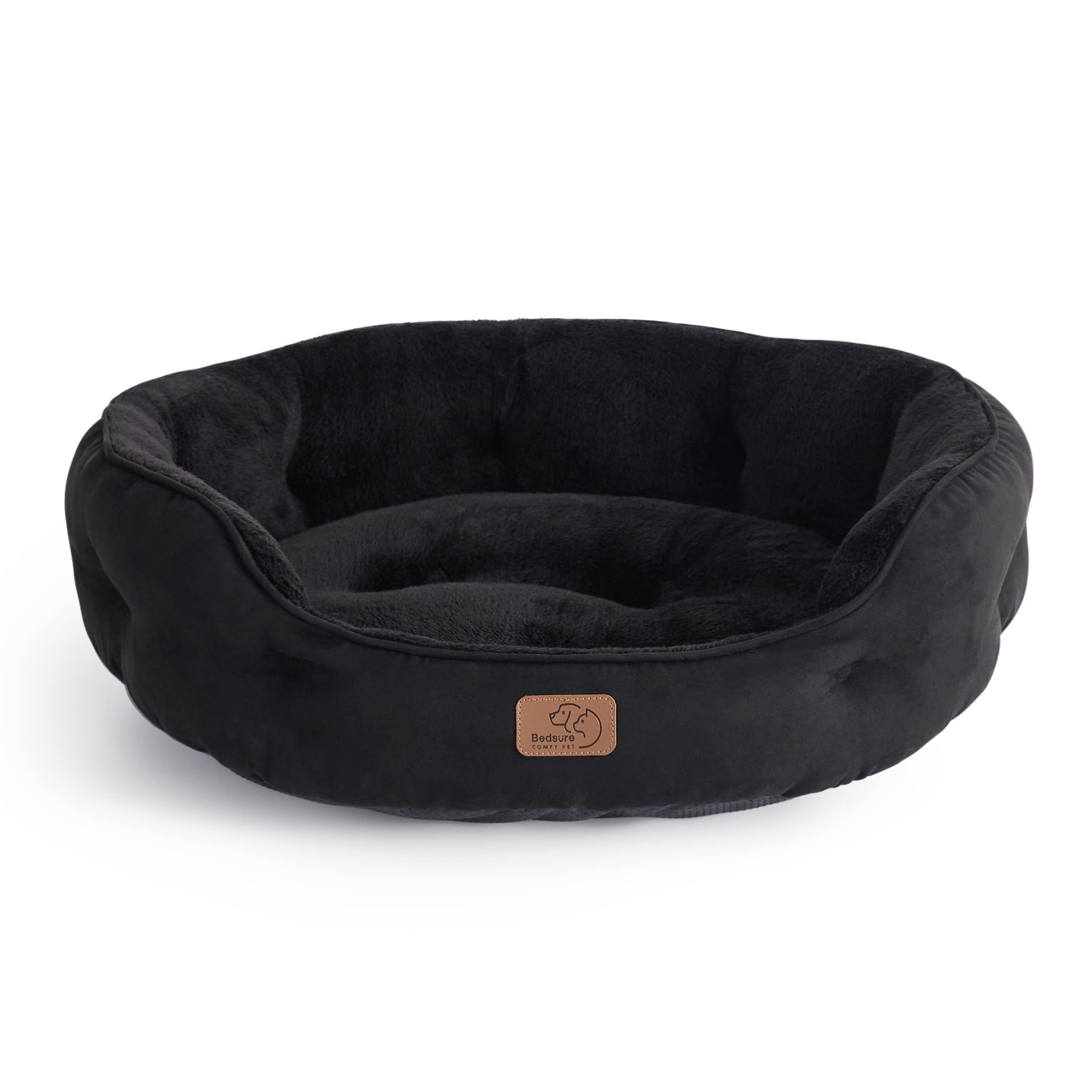 Cama Para Mascotas, Redonda, 50 Cm, Para Perros Y Gatos Pequeños, Color Negro - Venta Internacional.