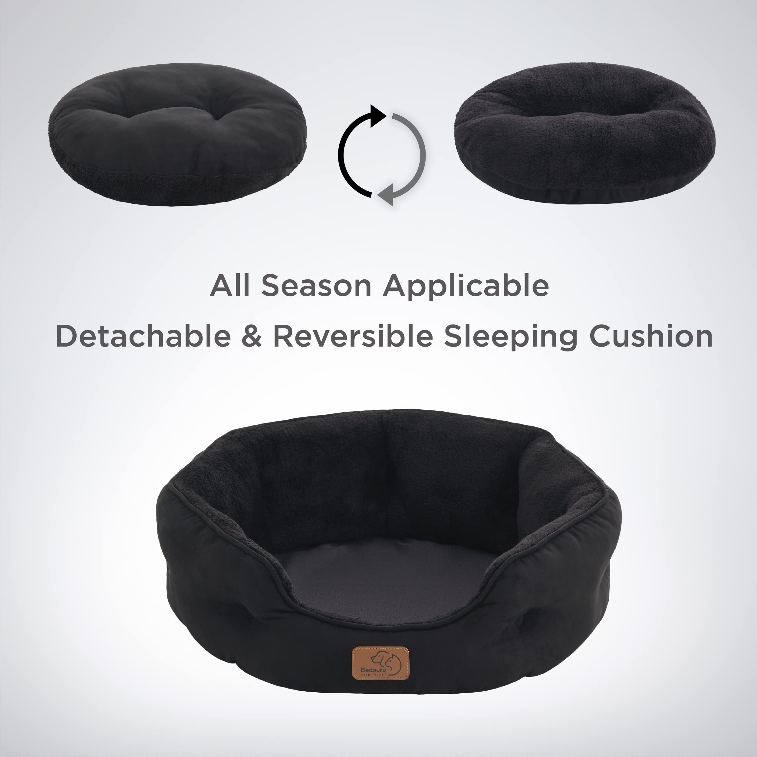 Foto 5 pulgar | Cama Para Mascotas, Redonda, 50 Cm, Para Perros Y Gatos Pequeños, Color Negro - Venta Internacional.