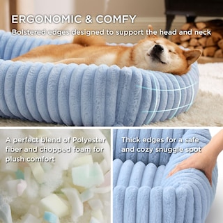 Foto 2 | Cama Para Perros, Lavable, Ortopédica, Forro Polar De Pana, Azul - Venta Internacional.