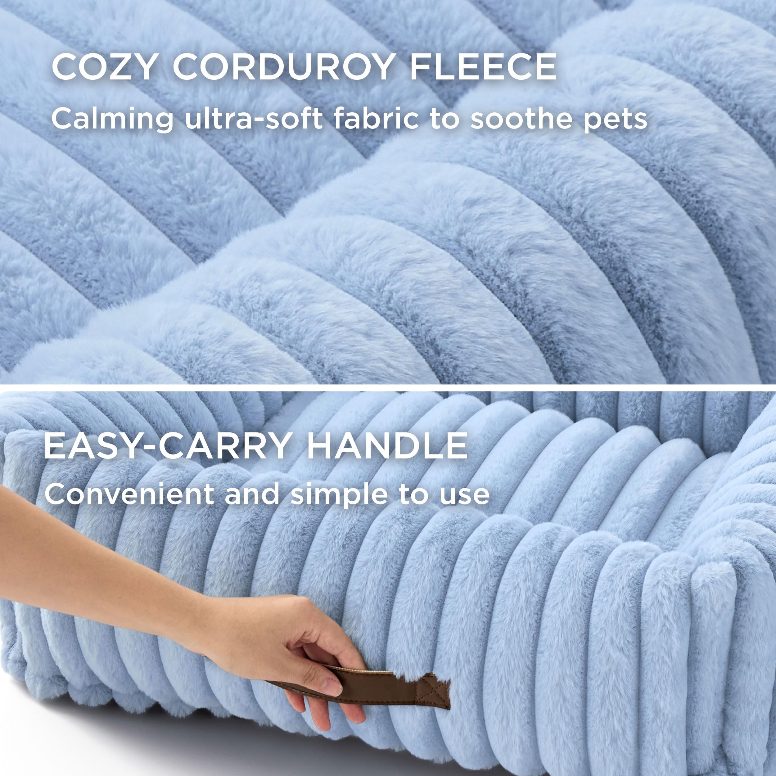 Foto 4 pulgar | Cama Para Perros, Lavable, Ortopédica, Forro Polar De Pana, Azul - Venta Internacional.