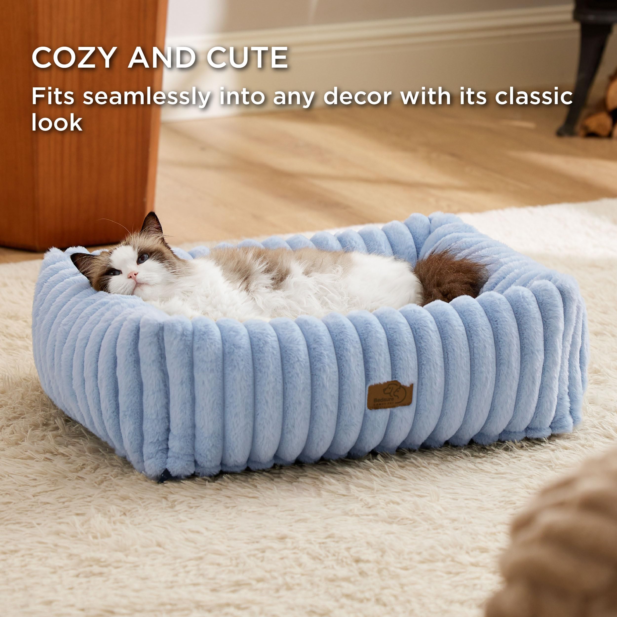 Foto 5 pulgar | Cama Para Perros, Lavable, Ortopédica, Forro Polar De Pana, Azul - Venta Internacional.