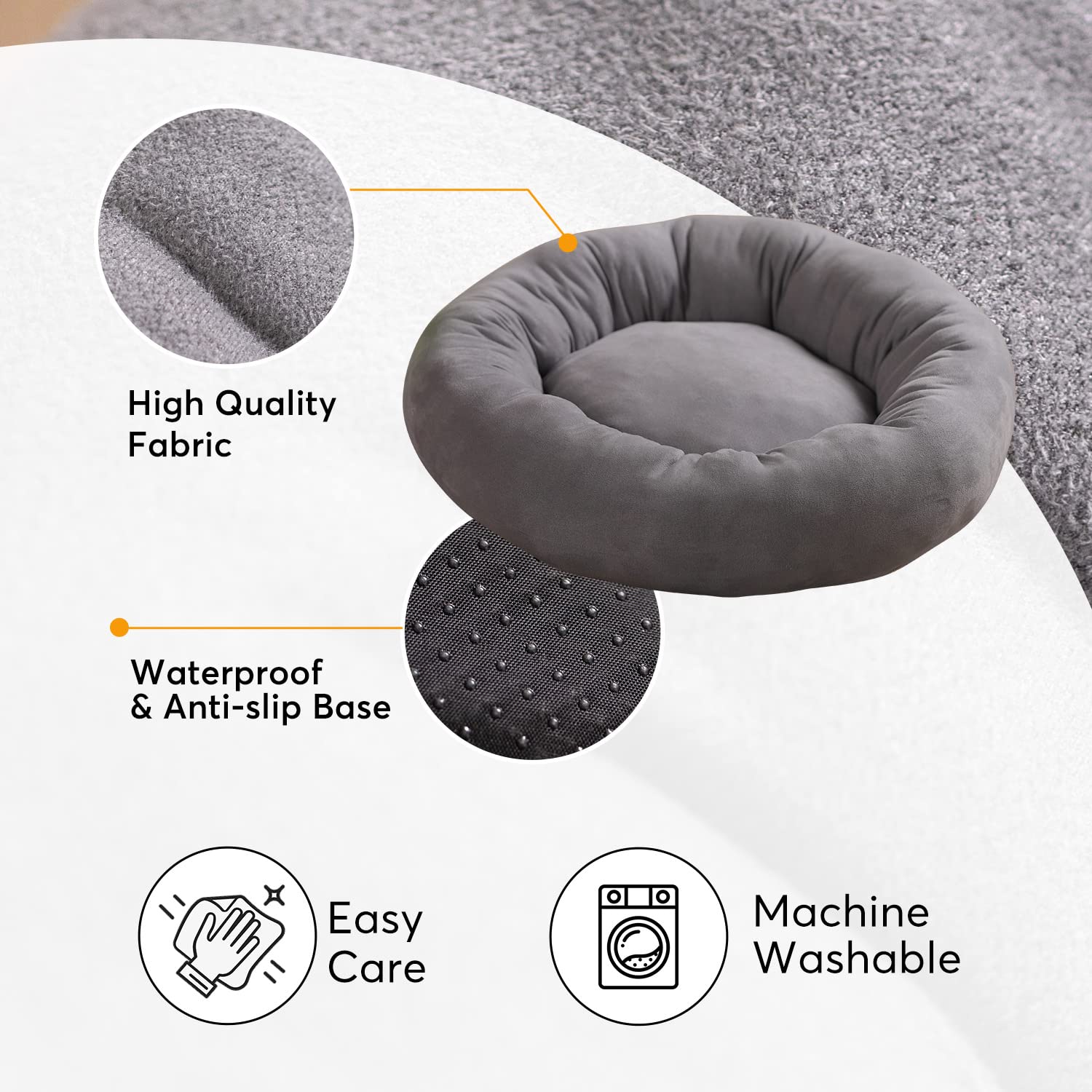 Foto 5 | Cama Para Perros Kasentex Redonda Con Forma De Rosquilla Antideslizante, Lavable A Máquina - Venta Internacional.