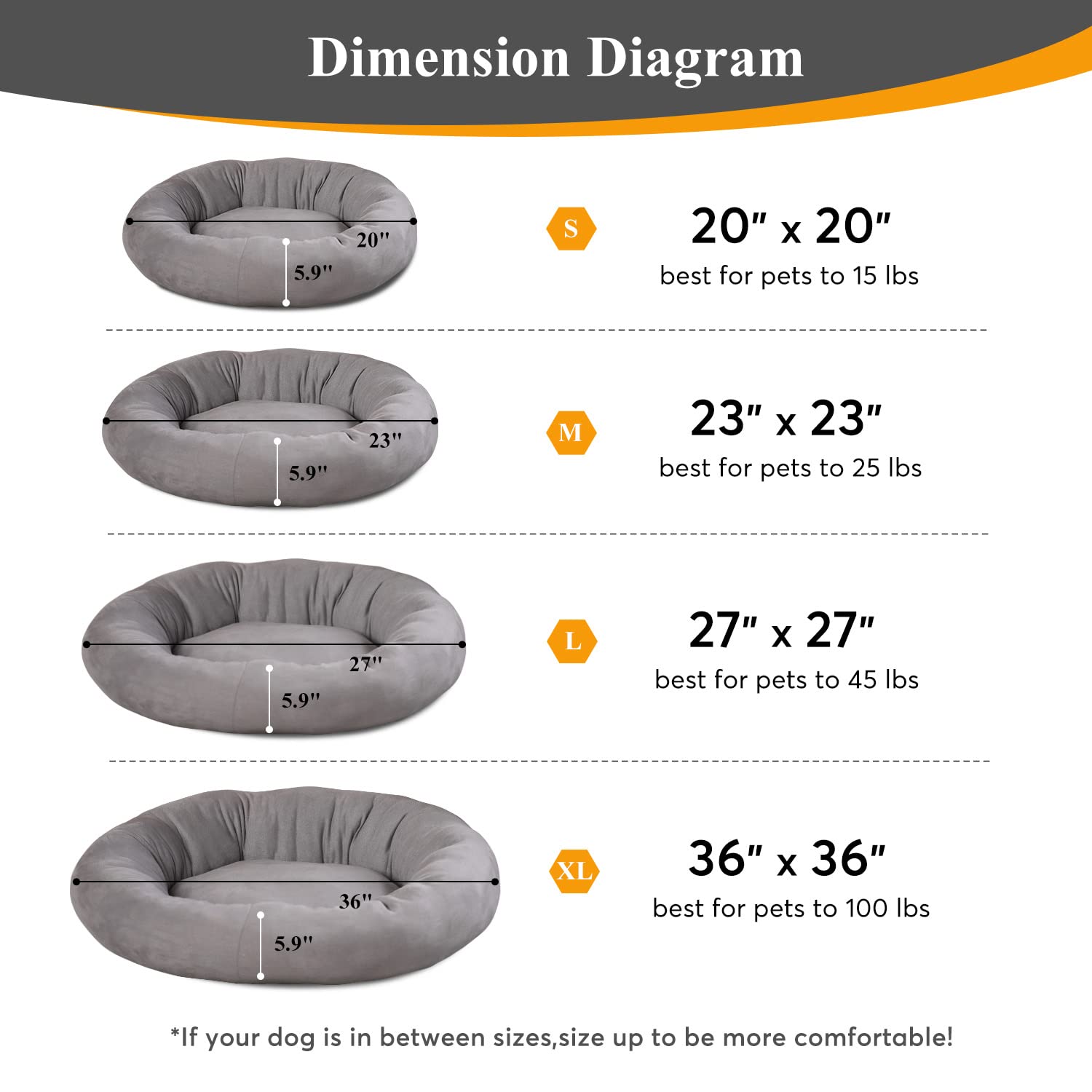 Foto 6 | Cama Para Perros Kasentex Redonda Con Forma De Rosquilla Antideslizante, Lavable A Máquina - Venta Internacional.
