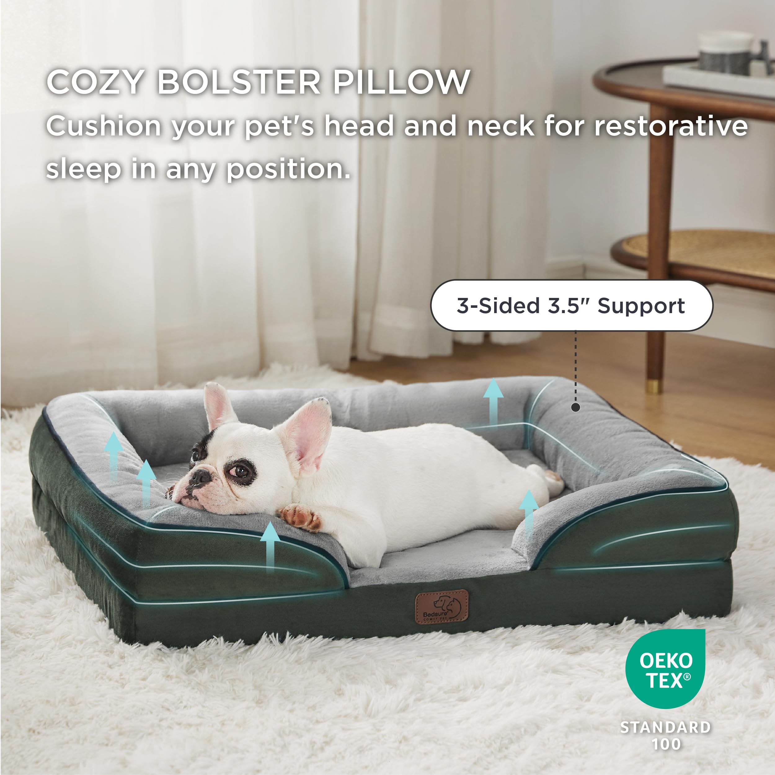 Foto 5 pulgar | Cama Ortopédica Para Perros, Impermeable, Para Perros Medianos, Color Verde - Venta Internacional.