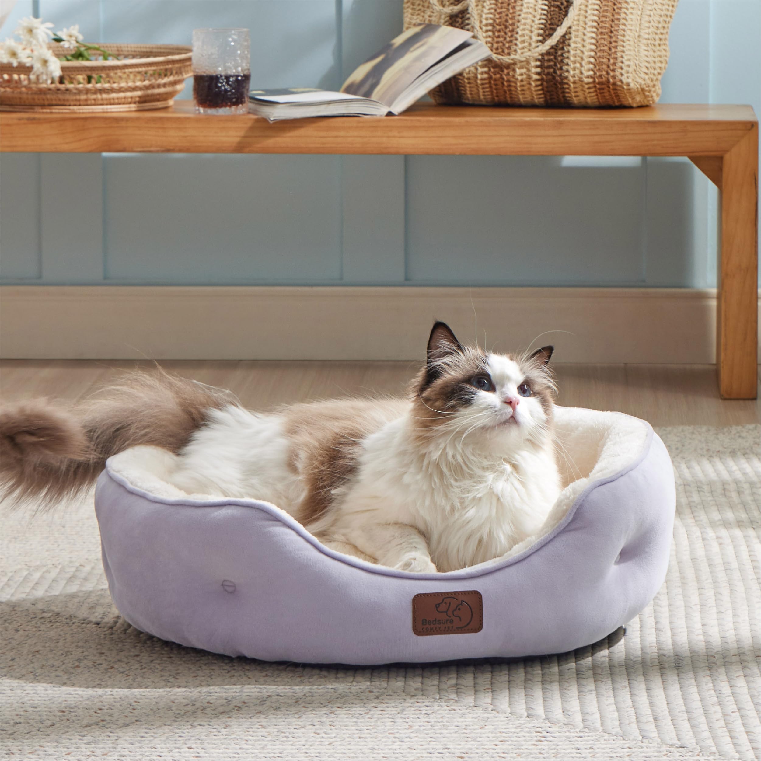 Foto 8 pulgar | Cama Redonda Para Mascotas Para Perros Y Gatos Pequeños, Lavable - Venta Internacional.