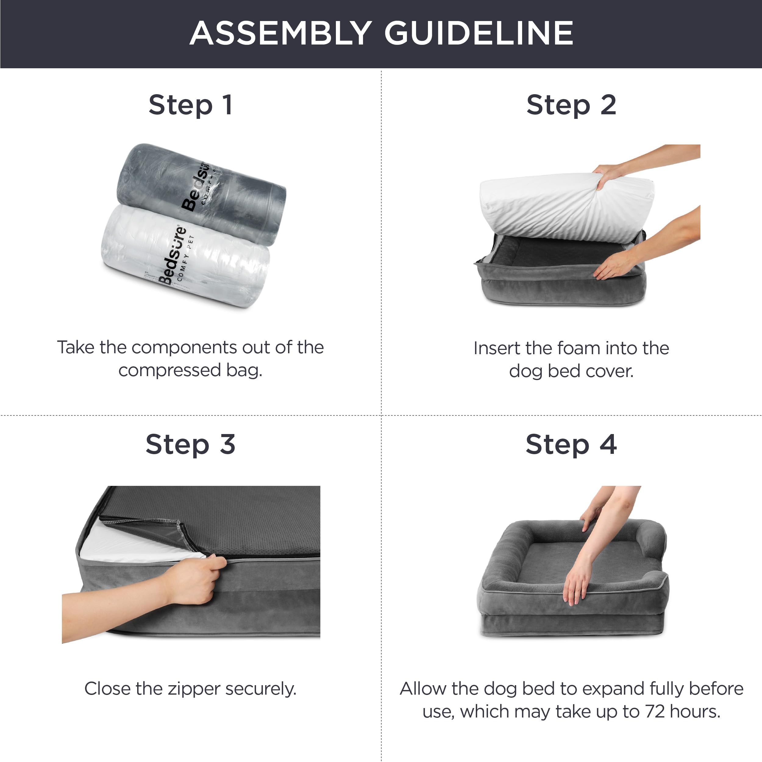 Foto 8 pulgar | Cama Ortopédica Para Perros Grandes Con Funda Lavable - Venta Internacional.