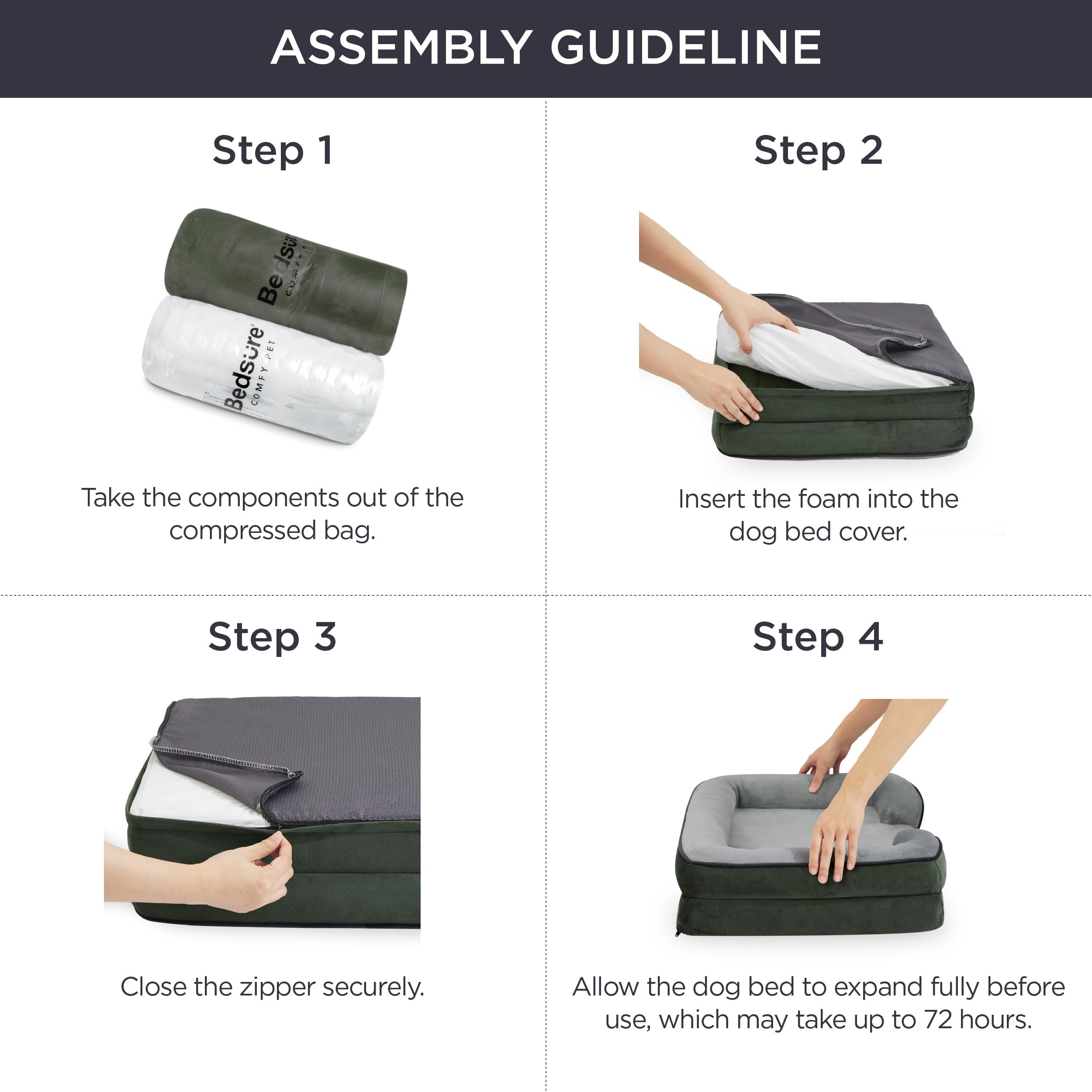 Foto 8 pulgar | Cama Ortopédica Para Perros Grandes Con Funda Extraíble - Venta Internacional.