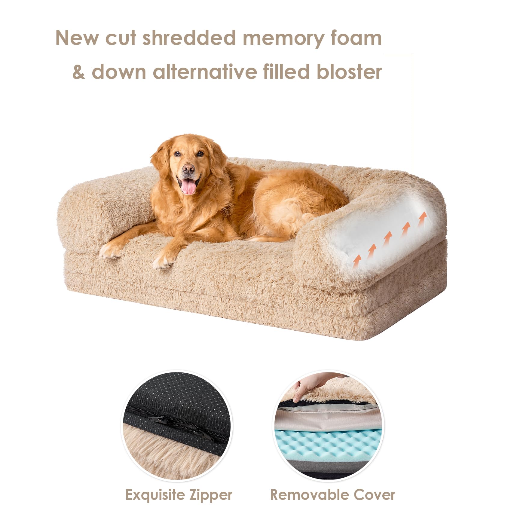 Foto 5 pulgar | Cama Para Perros Humanos Eheyciga, Ortopédica, Plegable, De Espuma Viscoelástica, Camel - Venta Internacional.