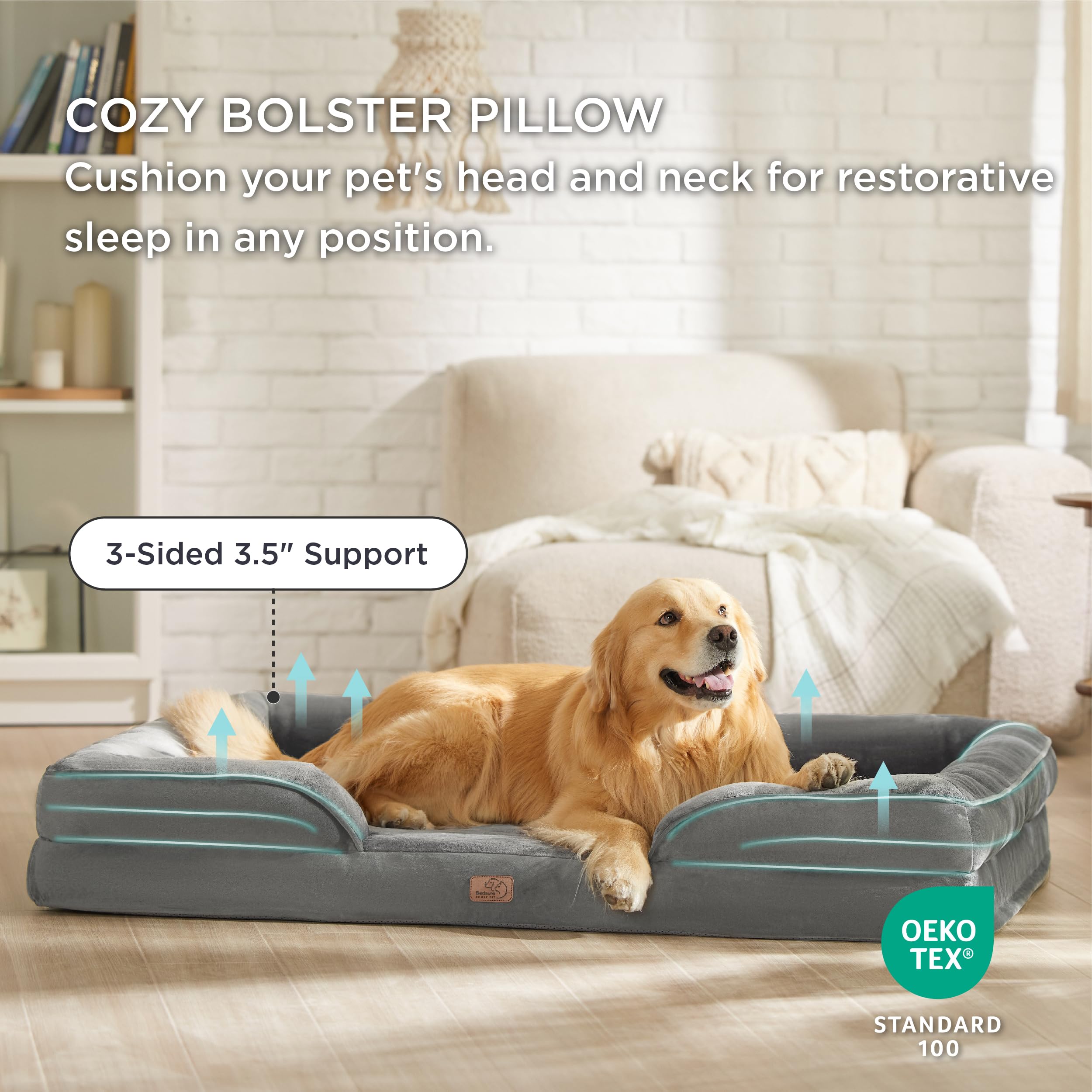 Foto 5 pulgar | Cama Para Perros Bedsure Orthopedic Xl Plus Impermeable Para Tamaño Extra Grande - Venta Internacional.