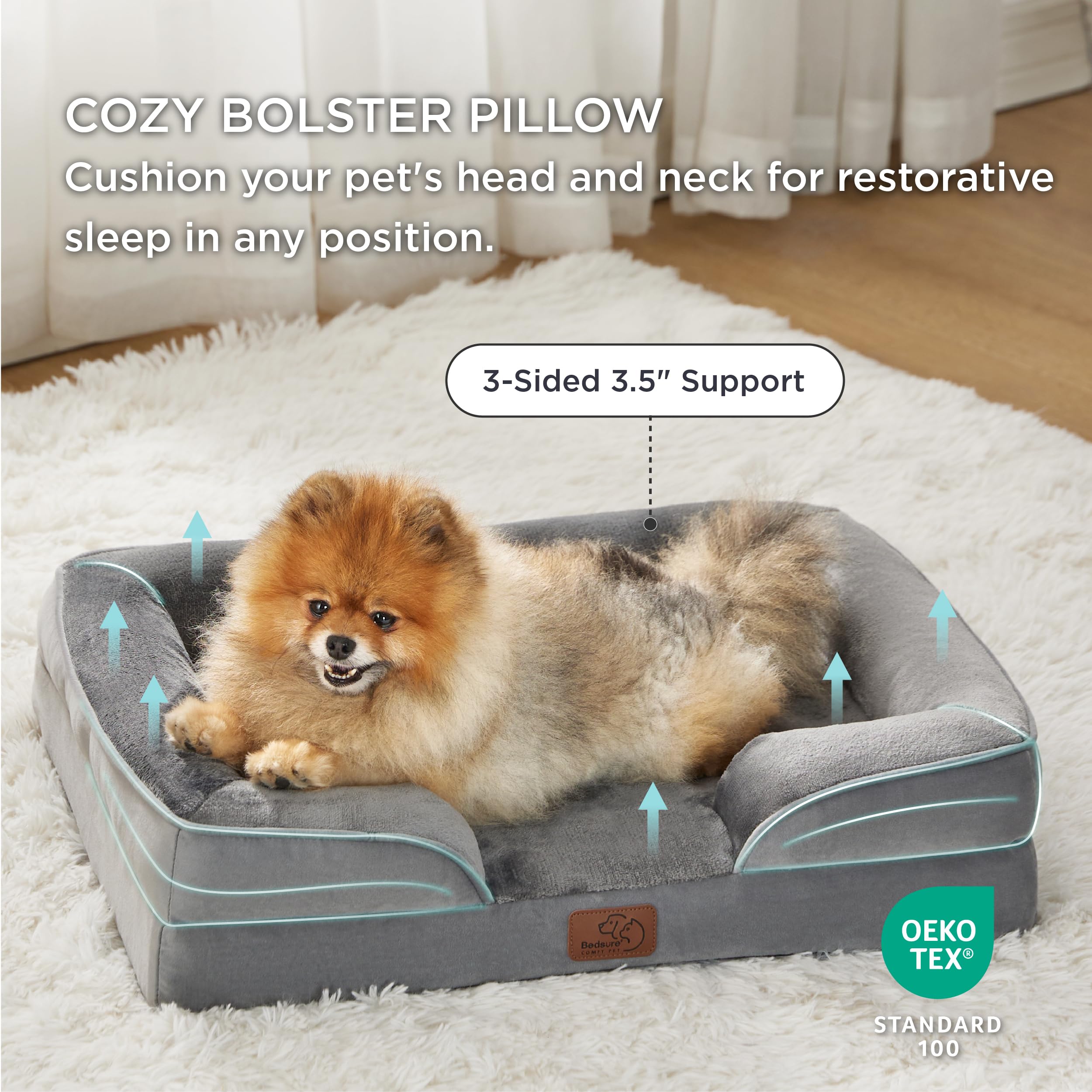 Foto 5 pulgar | Sofá Ortopédico Bedsure Para Perros Pequeños, Color Gris - Venta Internacional.