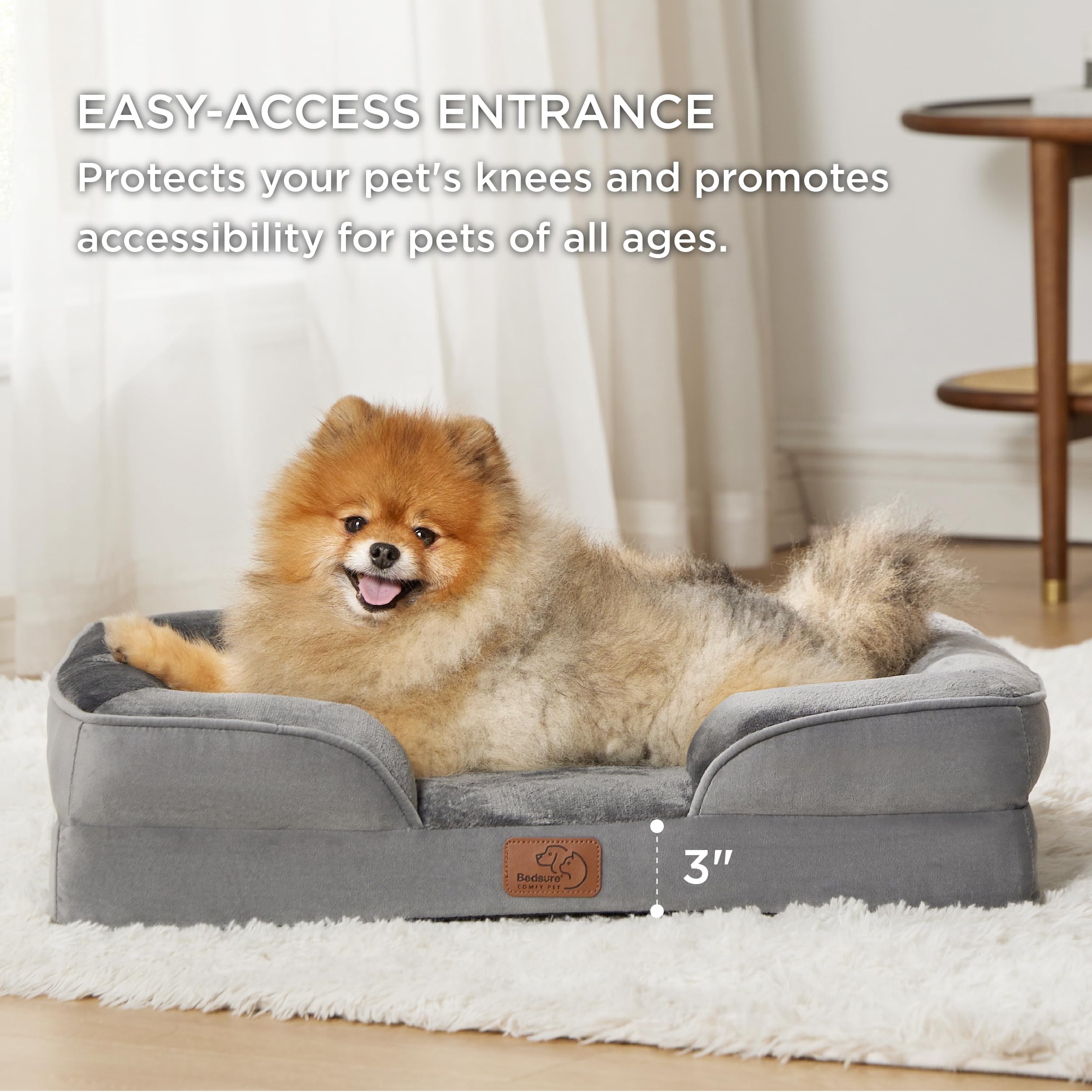 Foto 6 pulgar | Sofá Ortopédico Bedsure Para Perros Pequeños, Color Gris - Venta Internacional.