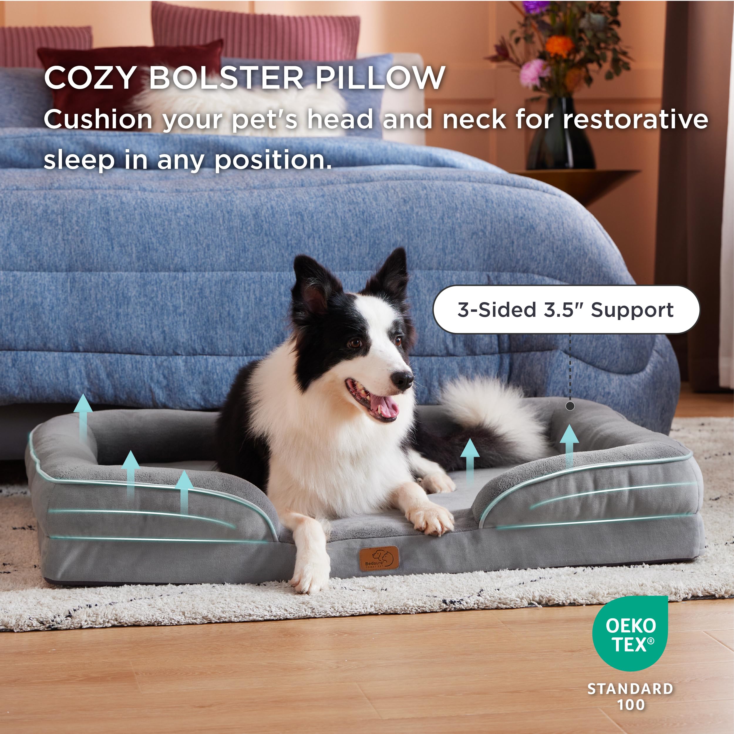 Foto 4 | Cama Ortopédica Para Perros Grandes Con Funda Lavable - Venta Internacional.
