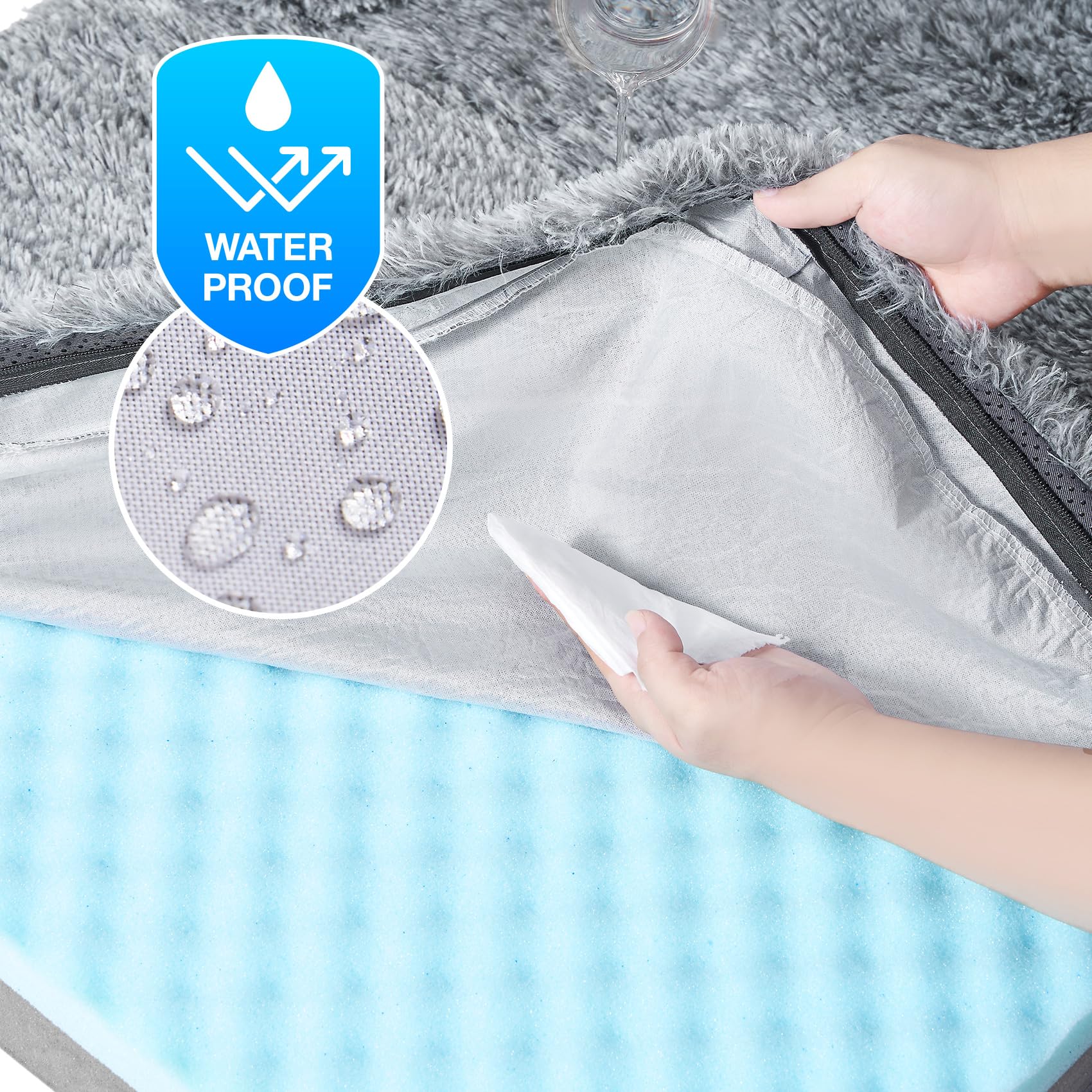 Foto 5 | Cama Para Perros Humanos Eheyciga, Plegable, Ortopédica, Espuma Viscoelástica, Gris - Venta Internacional.