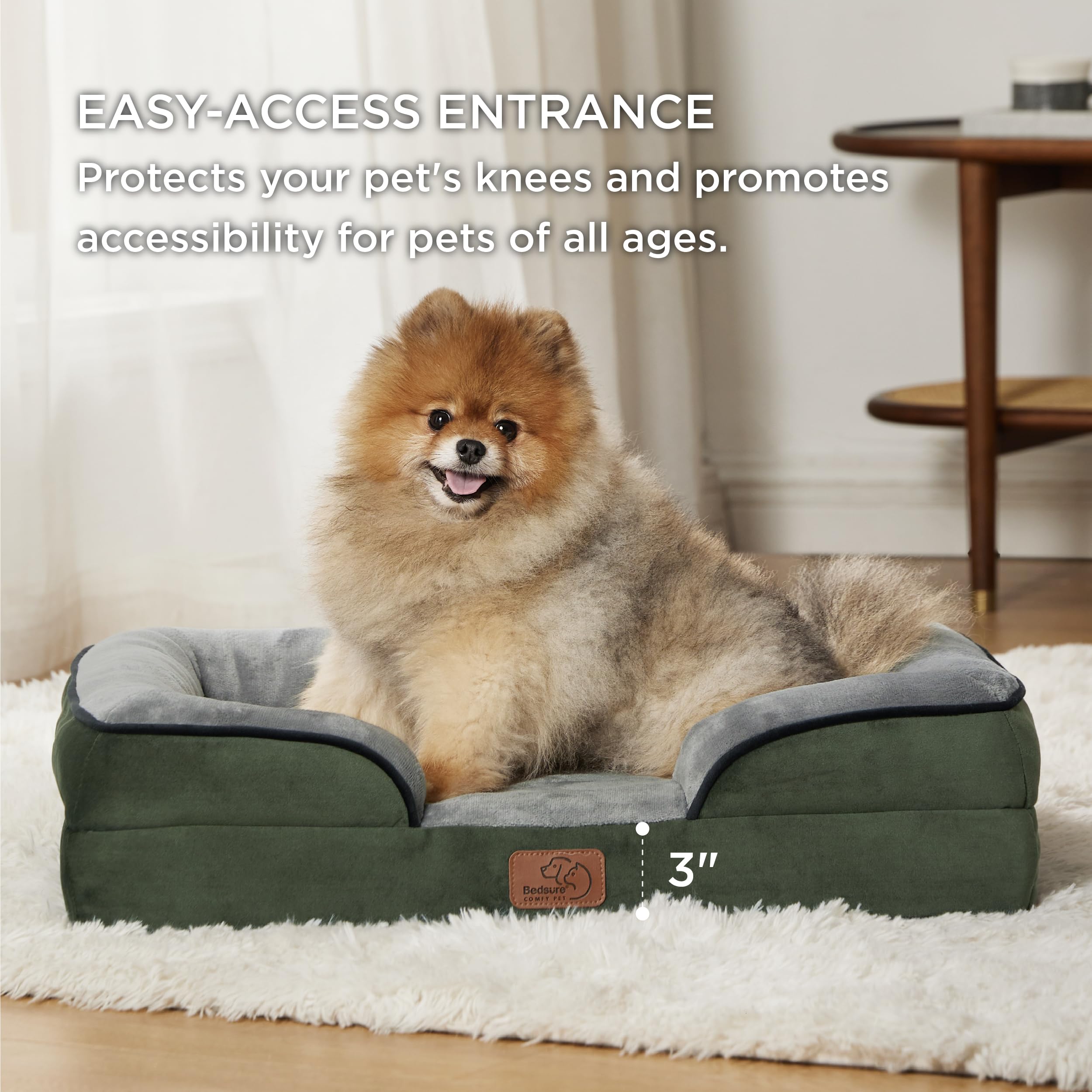 Foto 6 pulgar | Colcha Ortopédica Para Cama De Perro, Pequeña, Lavable, Verde Oscuro - Venta Internacional.