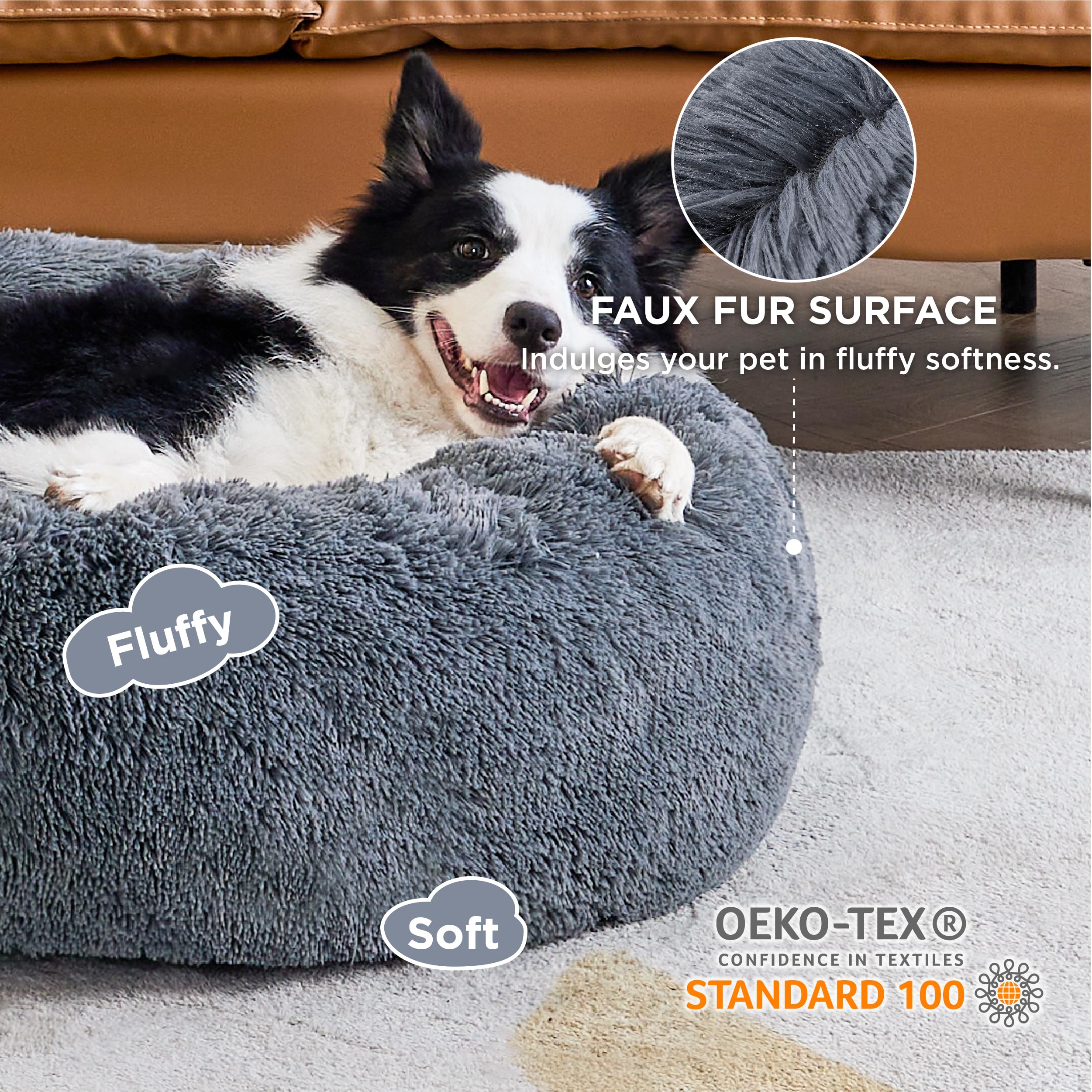 Foto 3 pulgar | Cama Para Perro Bedsure Calming Donut, Lavable Para Perros Grandes - Venta Internacional.