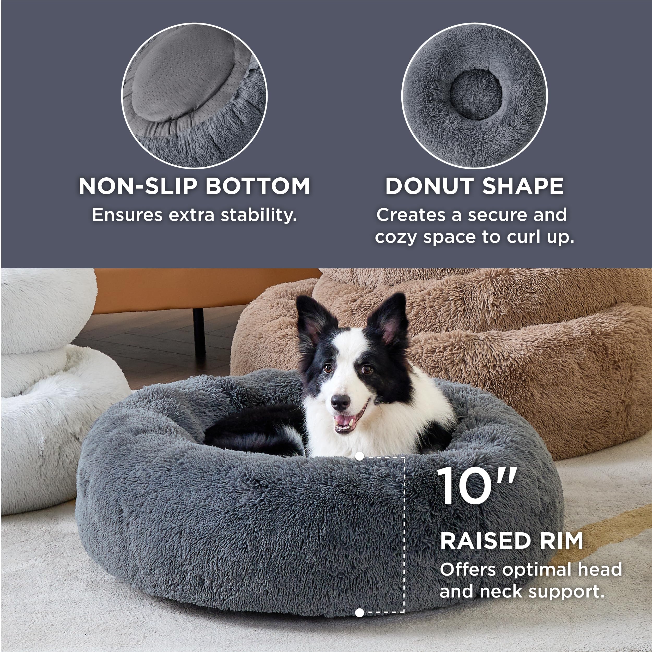 Foto 3 | Cama Para Perro Bedsure Calming Donut, Lavable Para Perros Grandes - Venta Internacional.