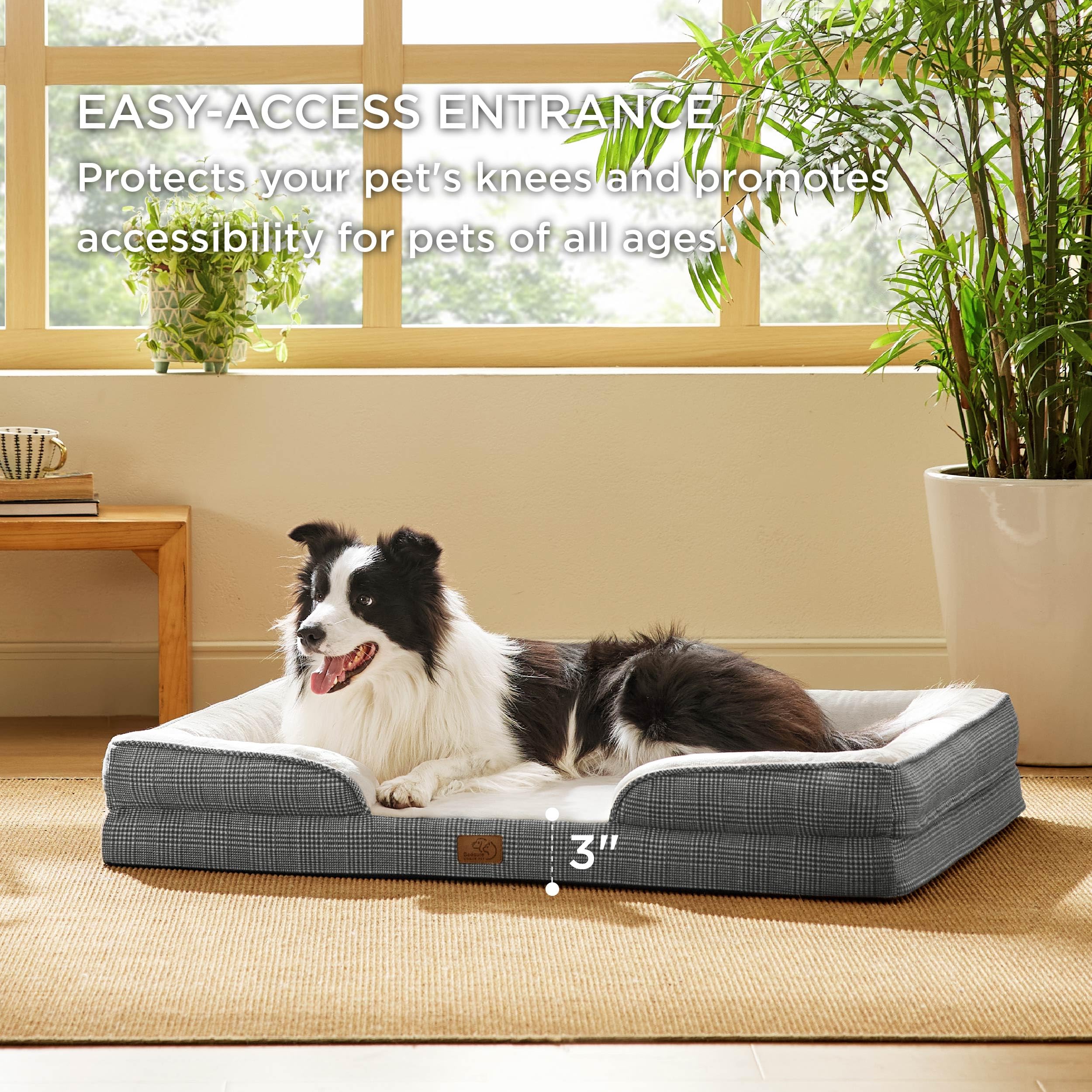 Foto 4 | Cama Ortopédica Para Perros Grandes Con Funda Lavable - Venta Internacional.