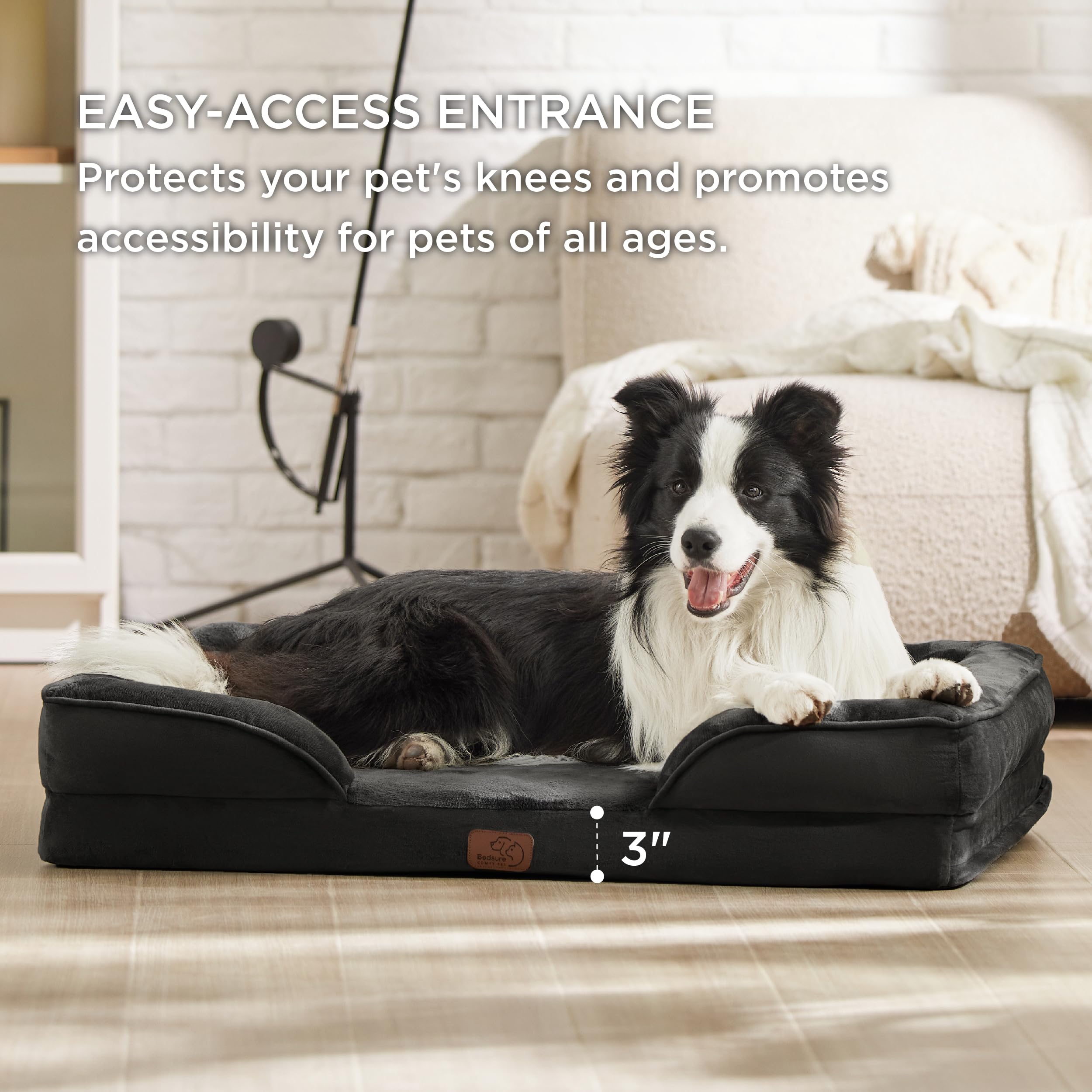 Foto 6 pulgar | Cama Para Perros Bedsure Orthopedic Xl Para Perros Extragrandes, Color Negro - Venta Internacional.