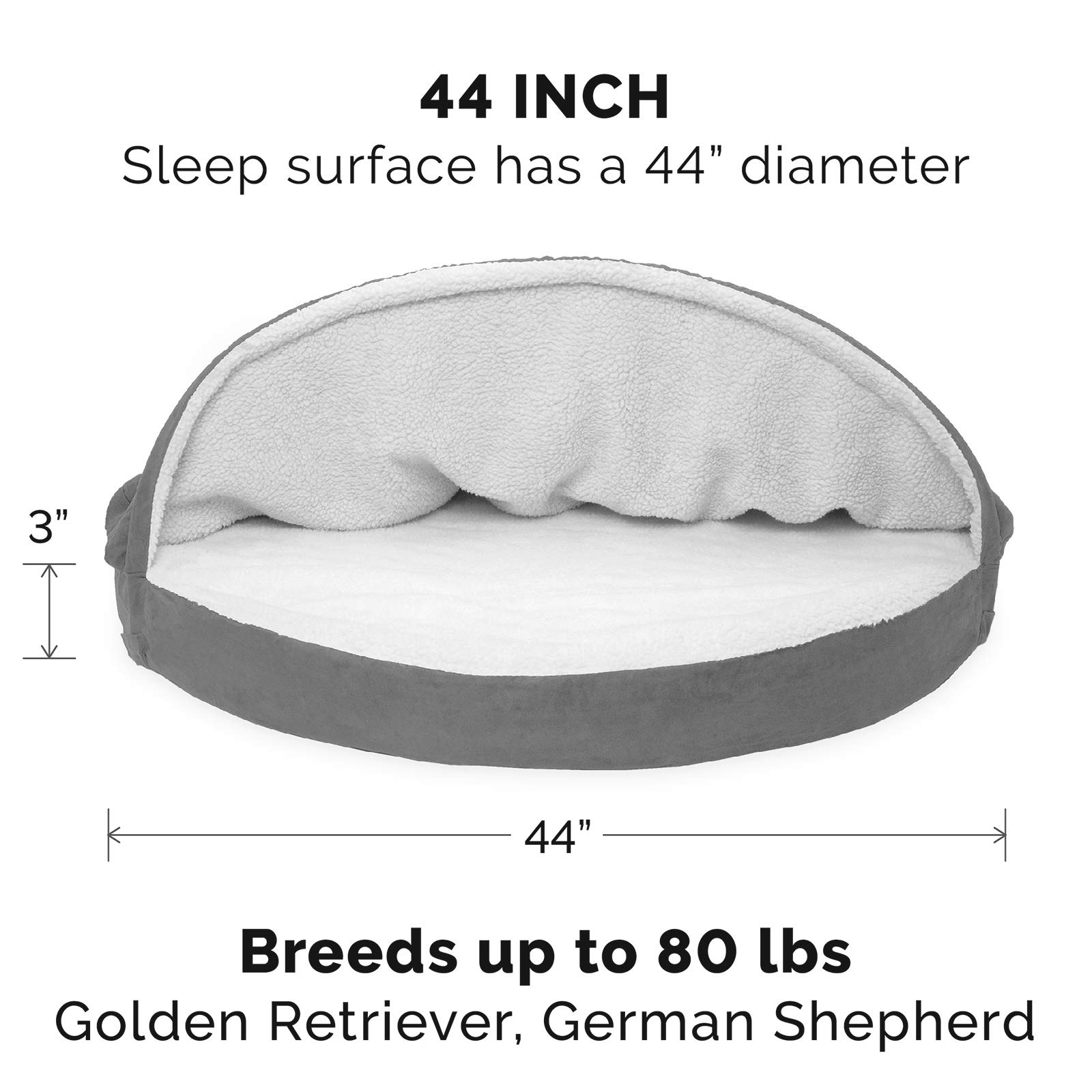 Foto 3 pulgar | Cama Ortopédica Para Perros Furhaven Redonda De 44 Pulgadas Para Perros Grandes - Venta Internacional.