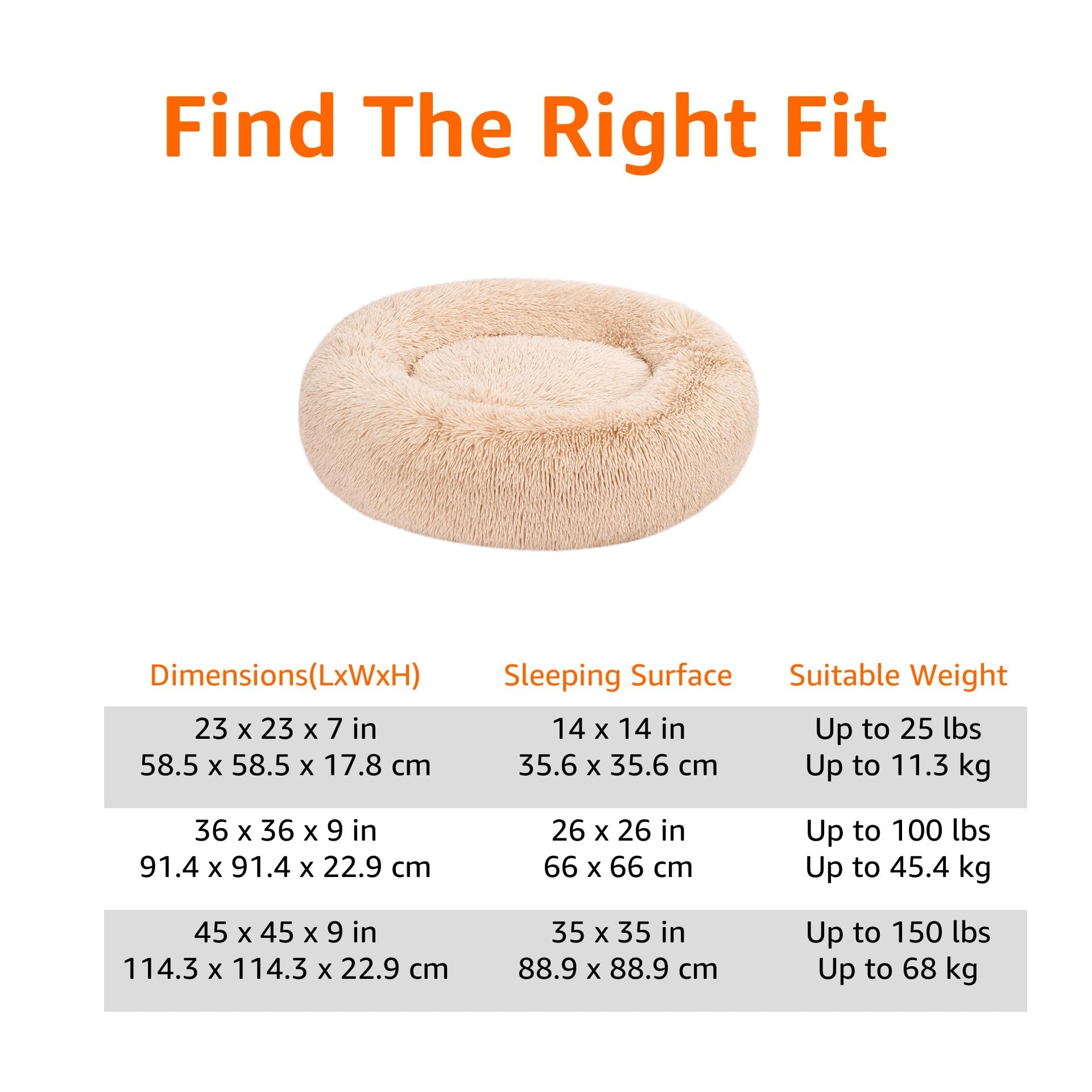 Foto 4 pulgar | Cama Para Mascotas Amazon Basics Donut De Piel Sintética Para Perro, Color Beige, 58 X 58 Cm - Venta Internacional.