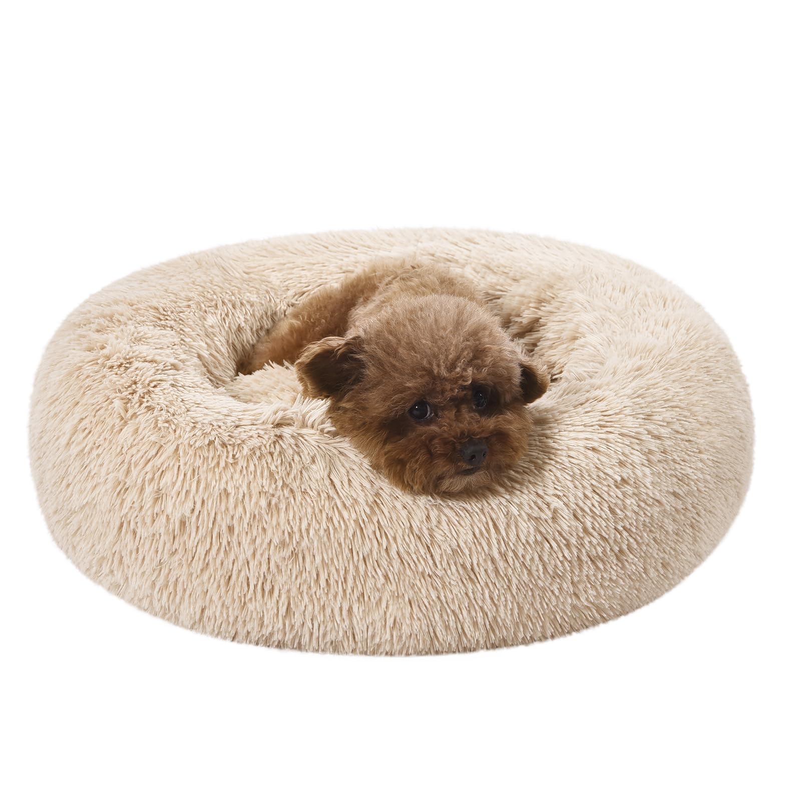 Foto 6 pulgar | Cama Para Mascotas Amazon Basics Donut De Piel Sintética Para Perro, Color Beige, 58 X 58 Cm - Venta Internacional.