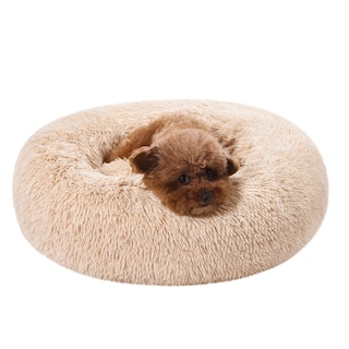 Foto 5 | Cama Para Mascotas Amazon Basics Donut De Piel Sintética Para Perro, Color Beige, 58 X 58 Cm - Venta Internacional.
