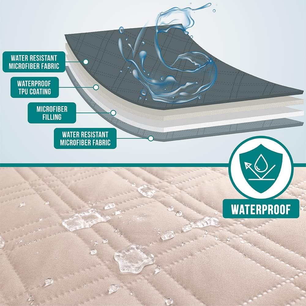 Foto 4 pulgar | Funda De Cama Impermeable Para Perros Petami 102 X 82 Cm, Color Beige - Venta Internacional.