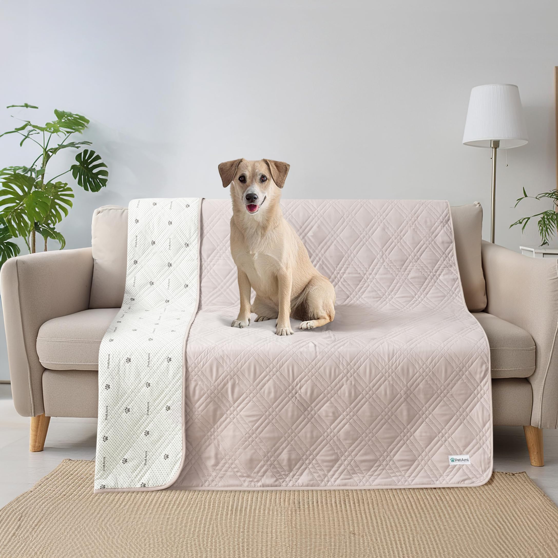 Foto 8 pulgar | Funda De Cama Impermeable Para Perros Petami 102 X 82 Cm, Color Beige - Venta Internacional.