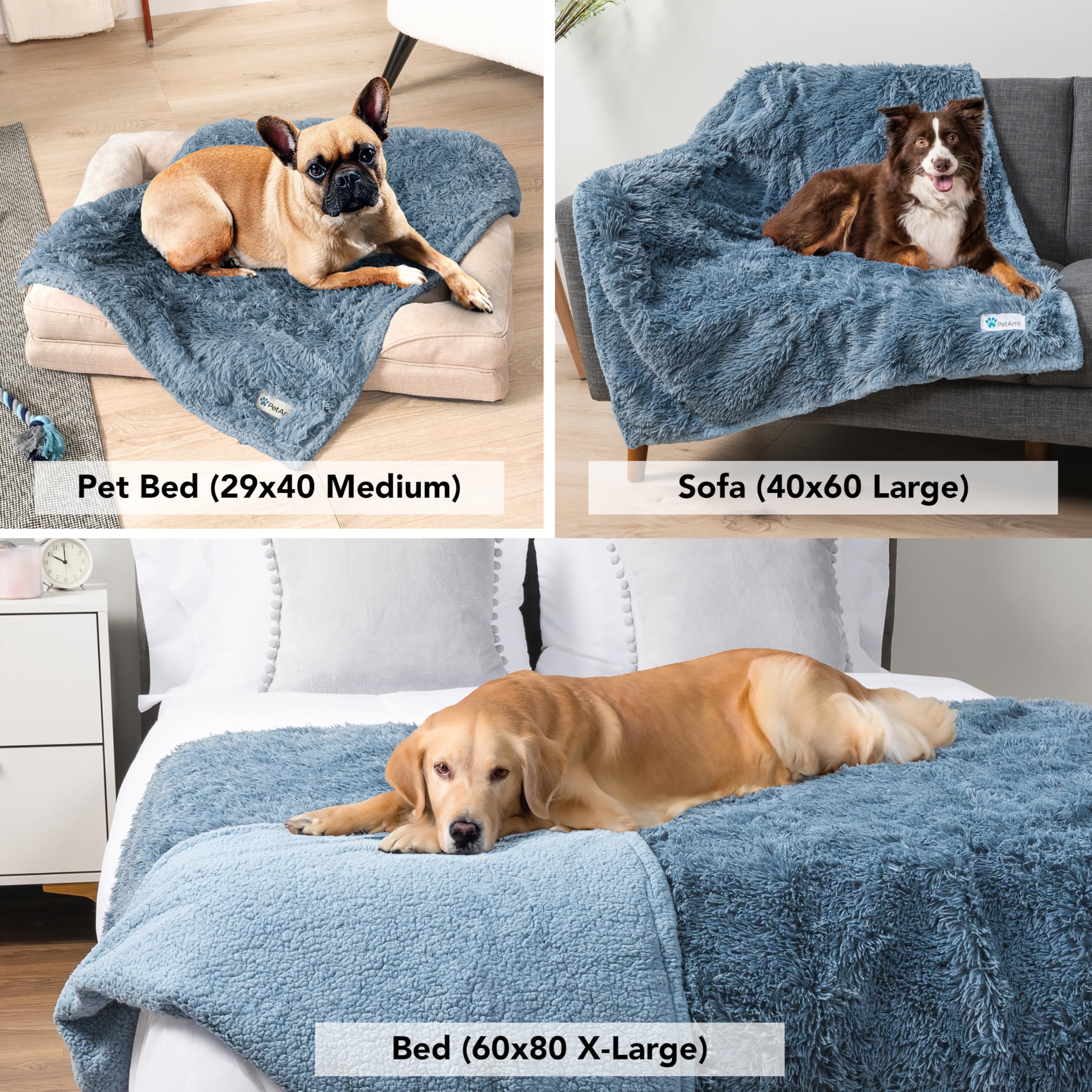 Foto 5 pulgar | Manta Impermeable Para Perros Petami Para Perros Grandes, 60 X 80 Cm, Color Azul Claro - Venta Internacional.