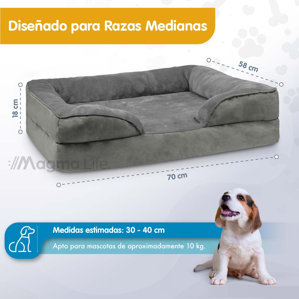 Foto 3 pulgar | Magma Life Cama Para Perros Mediana: Máximo Confort, Cama Ergonómica De Poliéster En Color Gris, Proporciona