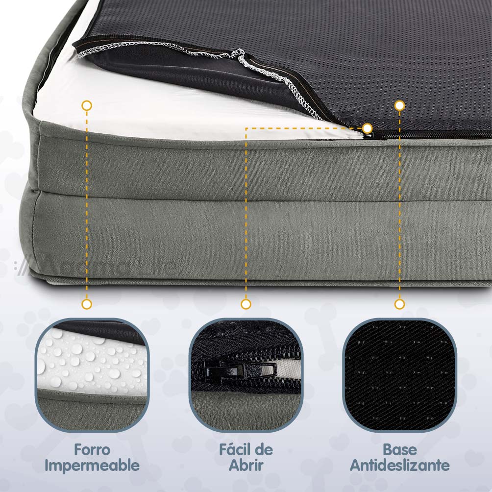 Foto 4 pulgar | Magma Life Cama Para Perros Mediana: Máximo Confort, Cama Ergonómica De Poliéster En Color Gris, Proporciona
