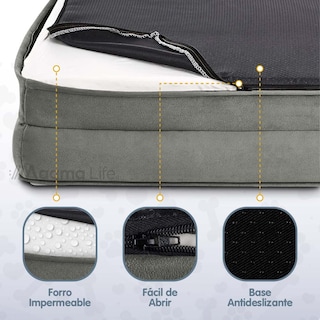 Foto 3 | Magma Life Cama Para Perros Mediana: Máximo Confort, Cama Ergonómica De Poliéster En Color Gris, Proporciona