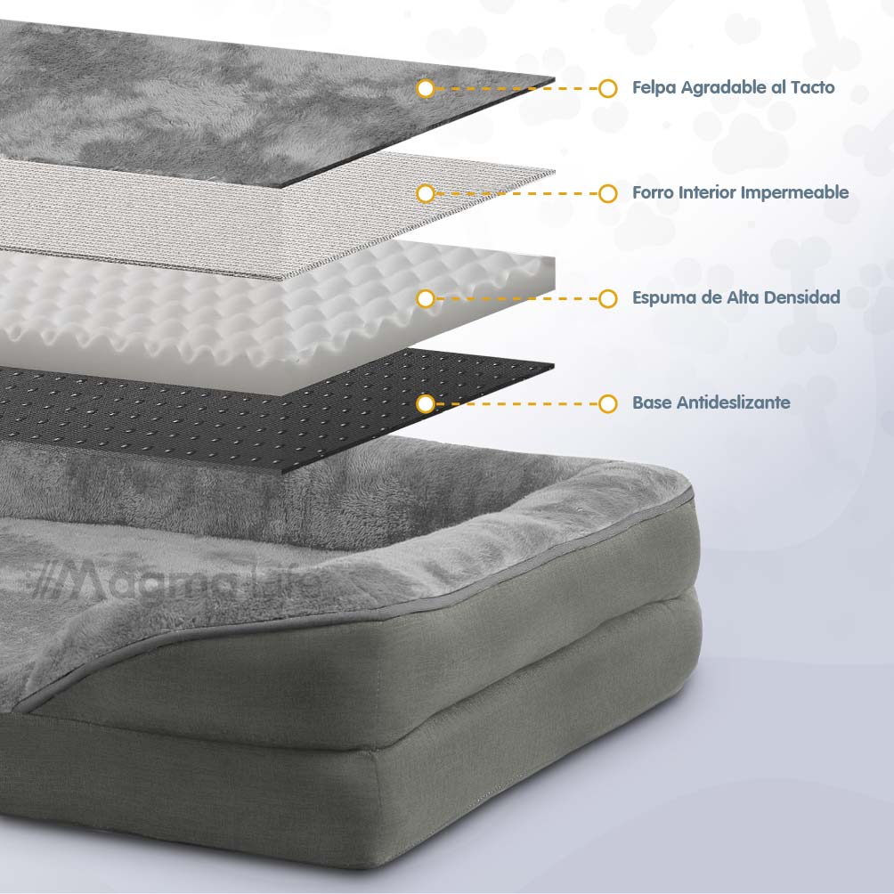 Foto 7 pulgar | Magma Life Cama Para Perros Mediana: Máximo Confort, Cama Ergonómica De Poliéster En Color Gris, Proporciona