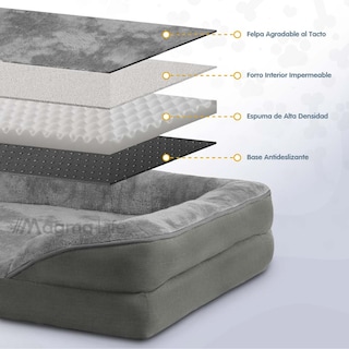 Foto 6 | Magma Life Cama Para Perros Mediana: Máximo Confort, Cama Ergonómica De Poliéster En Color Gris, Proporciona