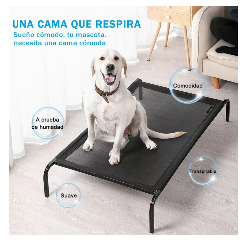 Foto 4 | Cama Elevada Para Mascotas 90*60*16cm Belug,  Negro